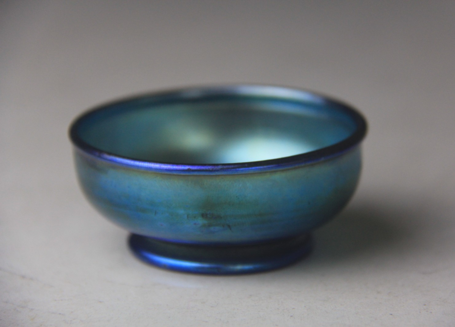 Antique Louis C Tiffany Blue Favrile Open Cellar Signed