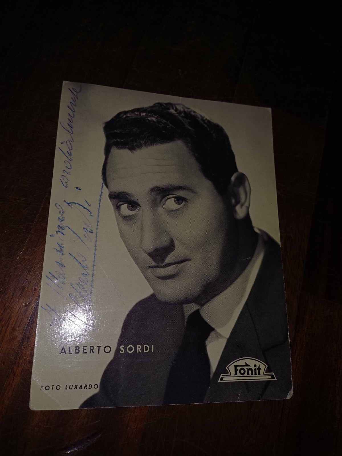 ALBERTO SORDI RARE VINTAGE POSTCARD AUTOGRAPH PHOTO SIGNATURE ROME
