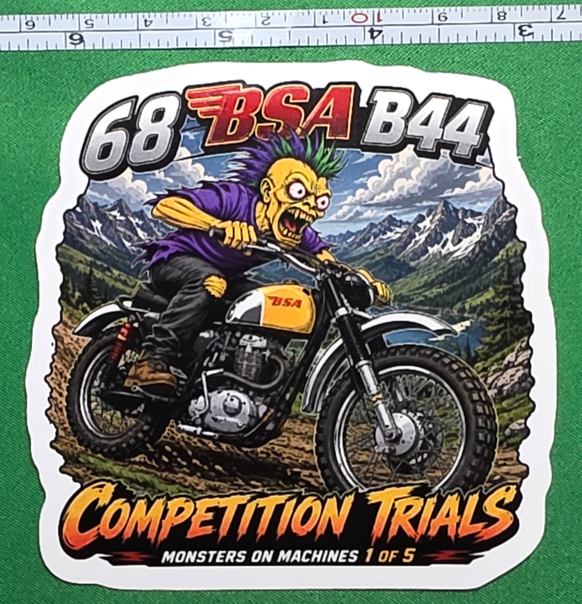 1968 BSA B44 Competition Trials 9x9cm Durable Die-Cut Vinyl Sticker 1 of 5