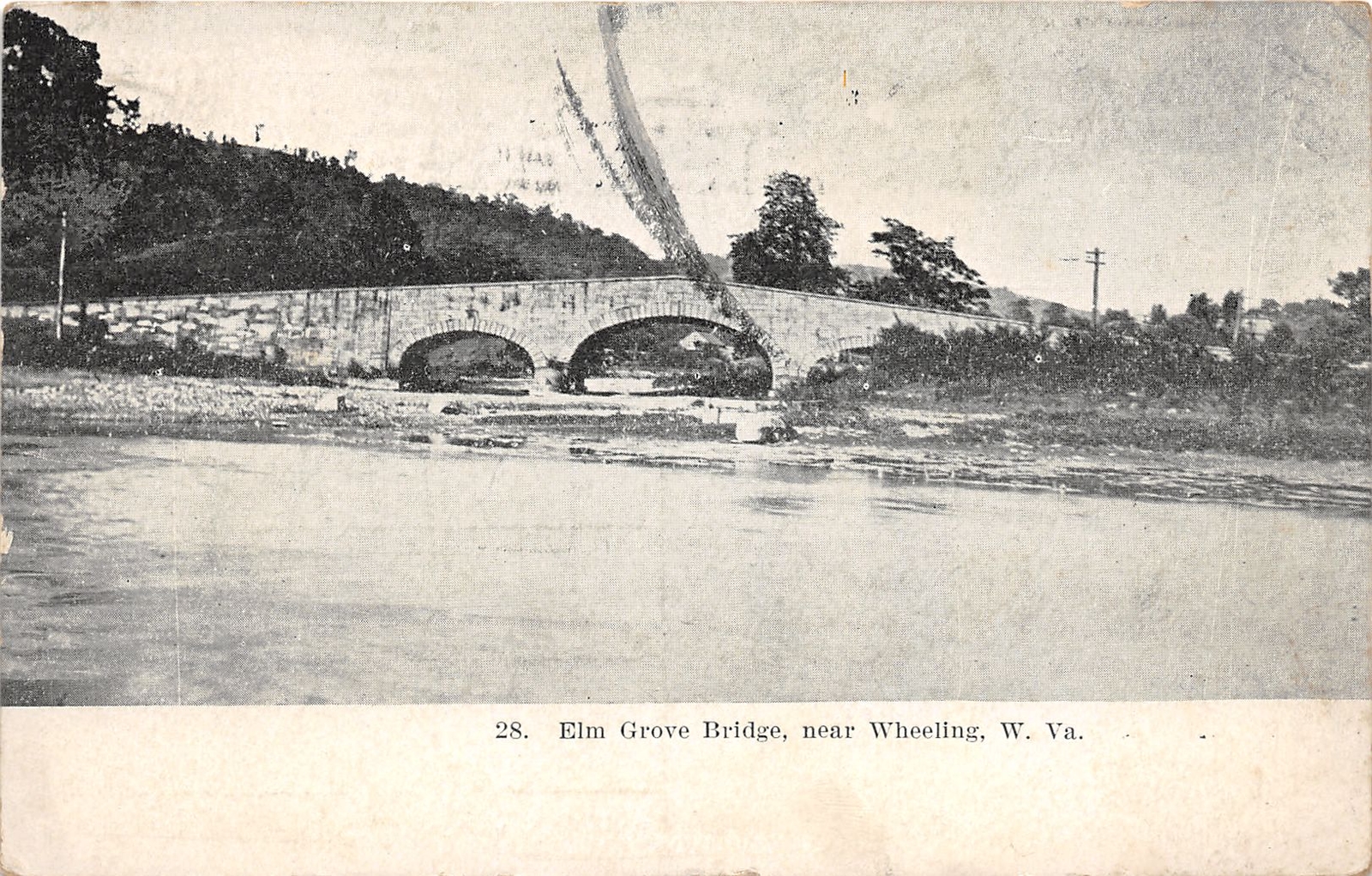 E79/ Elm Grove Wheeling West Virginia Postcard 1908 Bridge Arch E79/ Elm Grove Wheeling West Virginia Postcard 1908 Bridge Arch