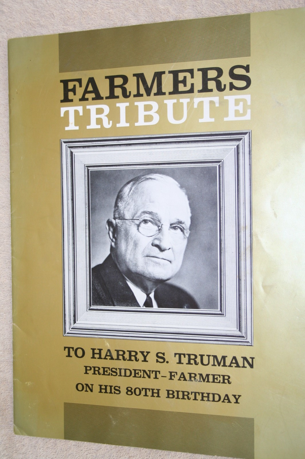 Harry Truman 80 th. birthday pamphlet, printed on heavy stock
