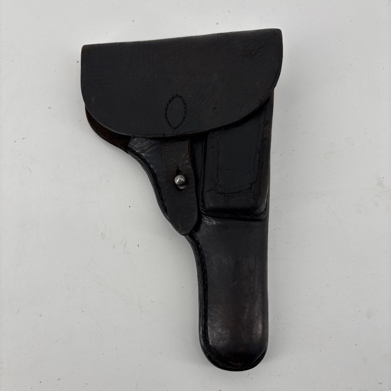 Authentic WWII West German Police Black Leather Pistol Holster with Mag Pouch Authentic WWII West German Police Black Leather Pistol Holster with Mag Pouch