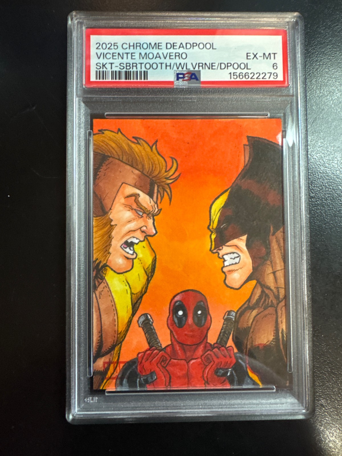 2025 CHROME DEADPOOL VINENTE MOAVERO SKT-SBRTOOTH/WLVRNE/DPOOL PSA 1/1