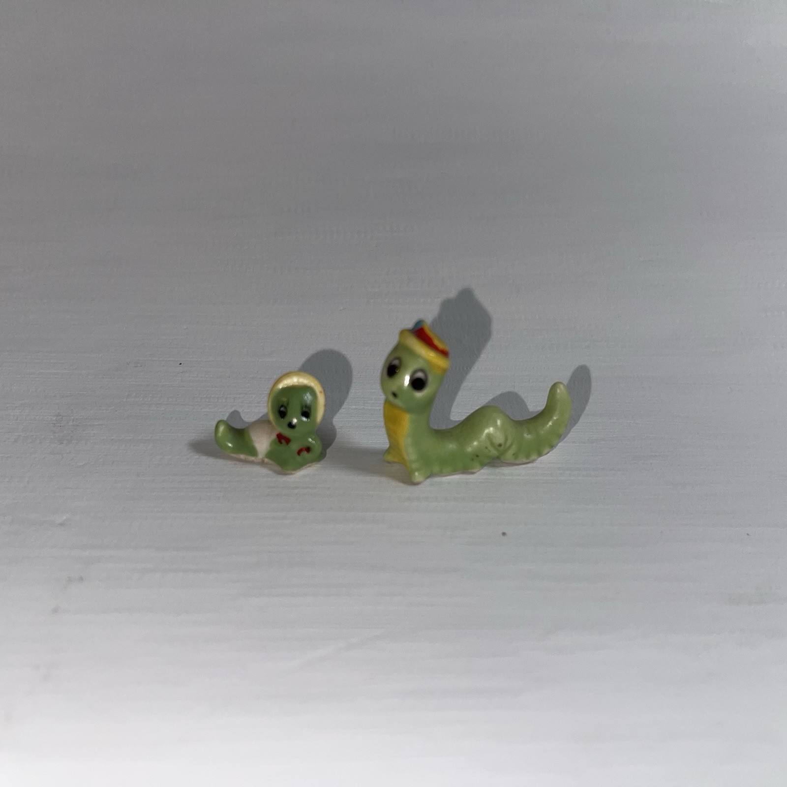 2 Vintage Josef Originals Japan Inchworm Figurines - 1960's 2 Vintage Josef Originals Japan Inchworm Figurines - 1960's