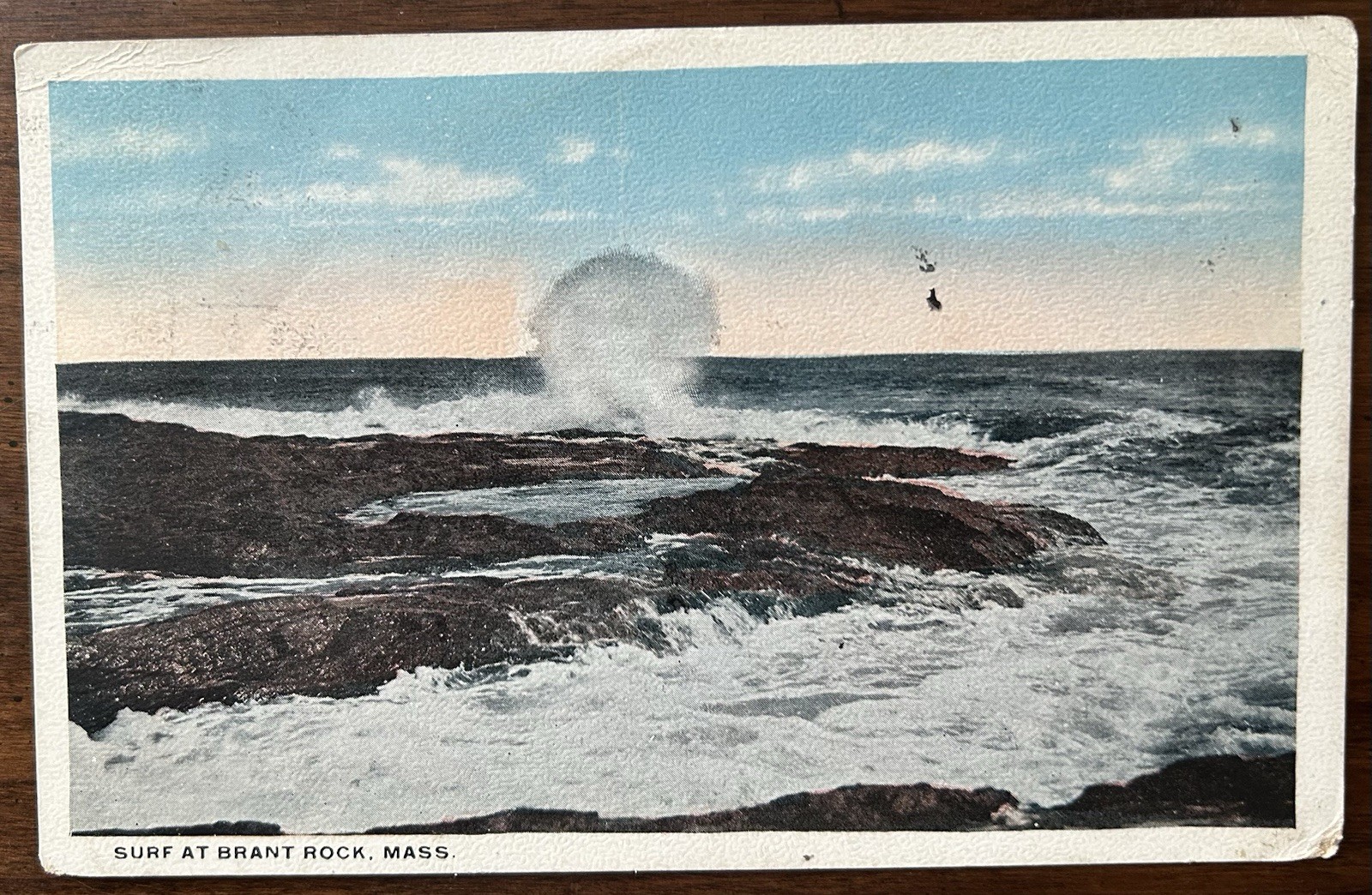 MARSHFIELD MA MASS~Surf at Brant Rock~1918 Vintage Postcard