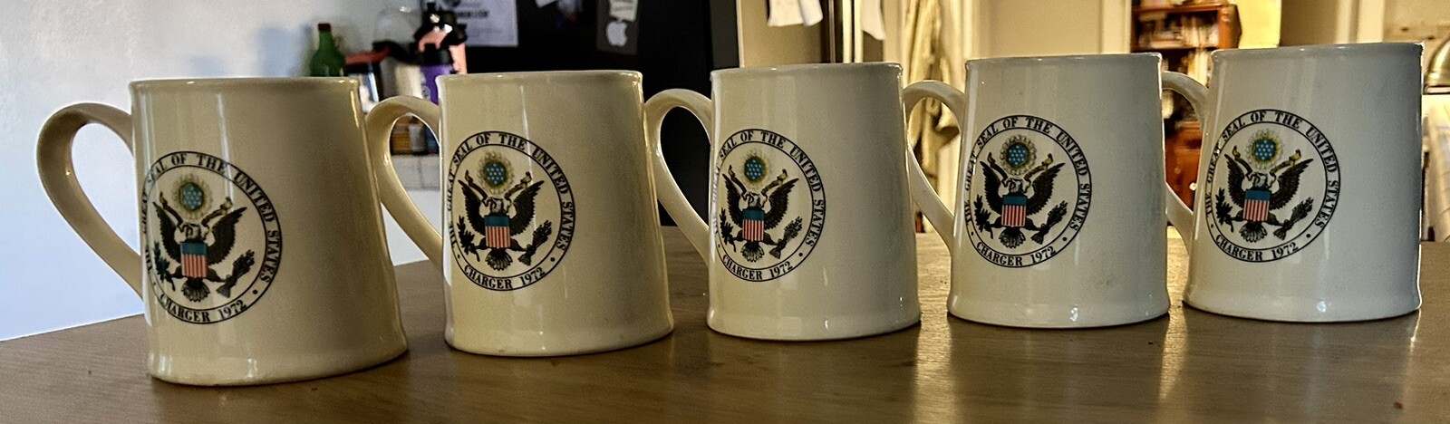 Lot of 5 Great Seal of United States Charger 1972 Beer Stein Mug Bicentennial