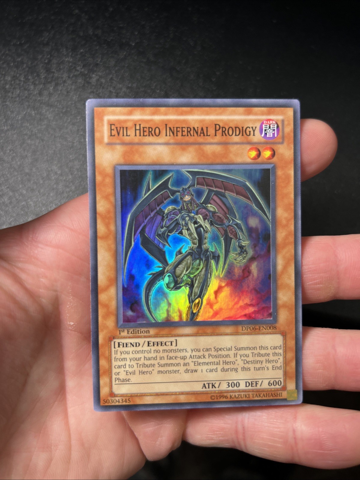Yugioh Evil Hero Infernal Prodigy DP06-EN008 Super Rare 1st Edition NM #2