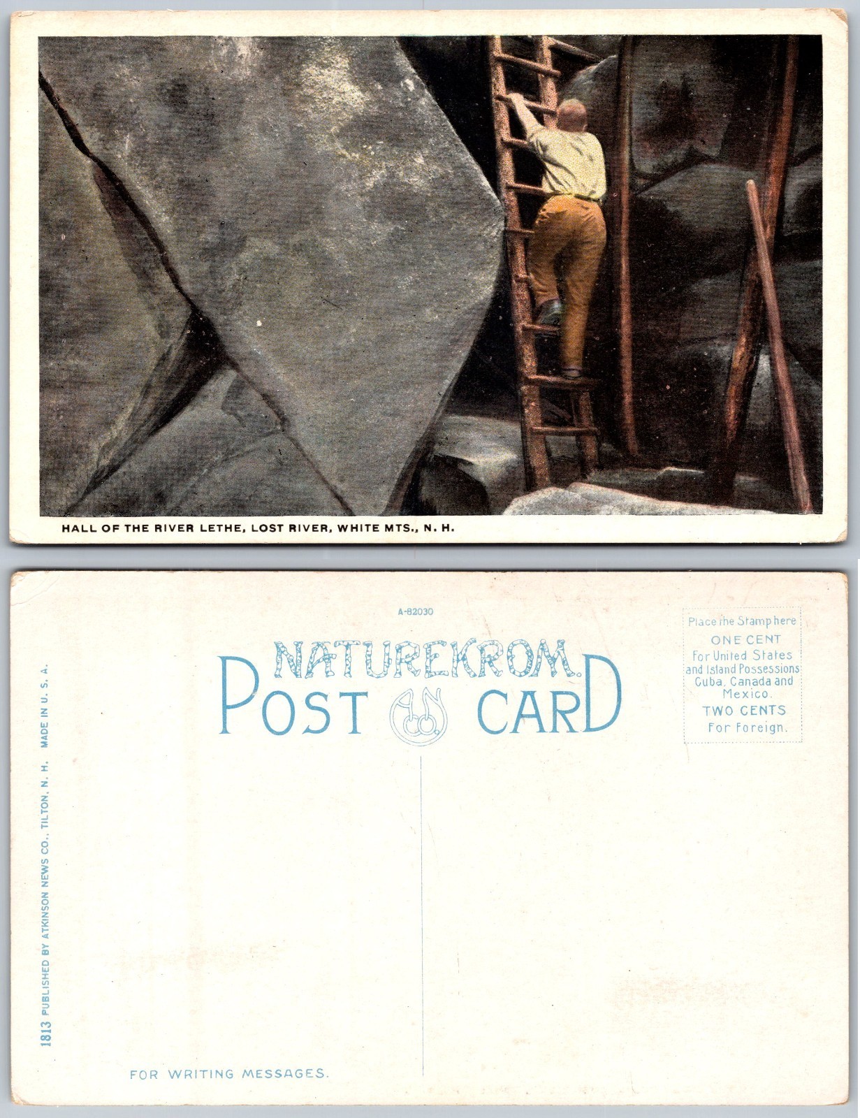 Hall Of The River Lethe Lost River White Mts NH Postcard