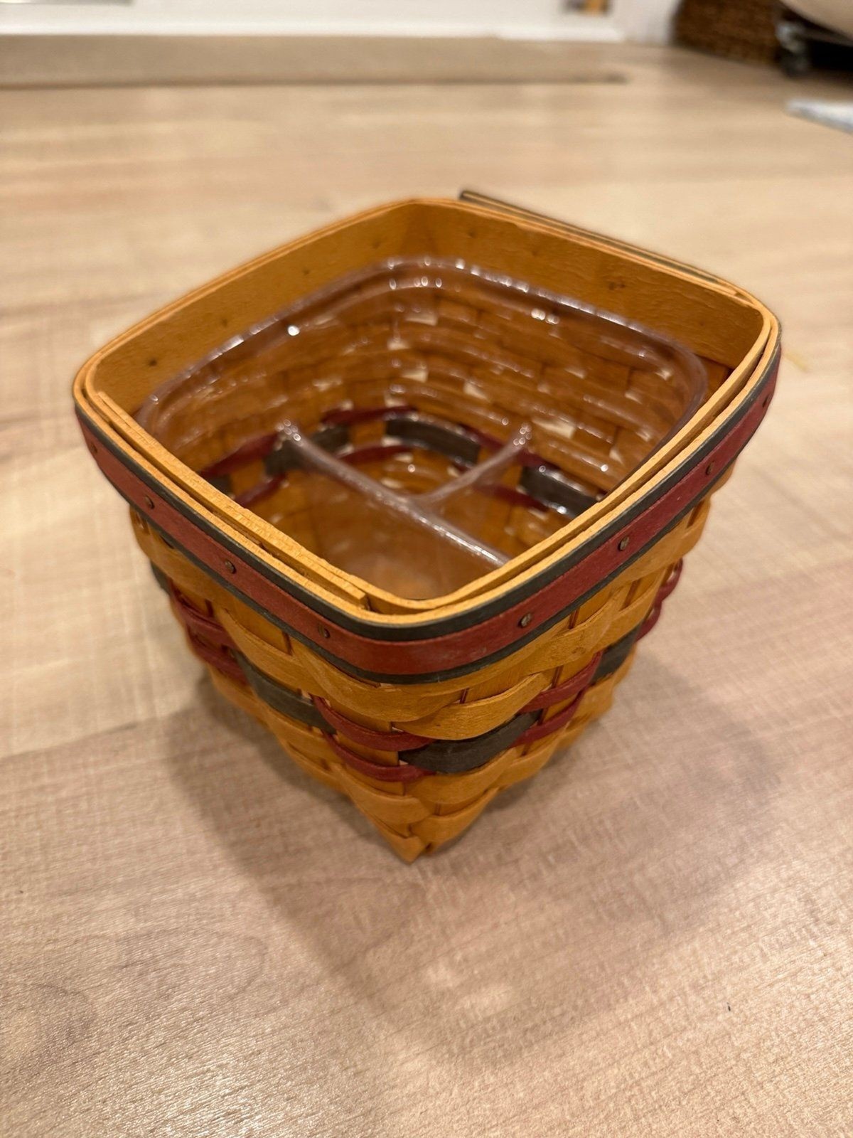 Vintage Longaberger Woven Basket with Plastic Liner 1998
