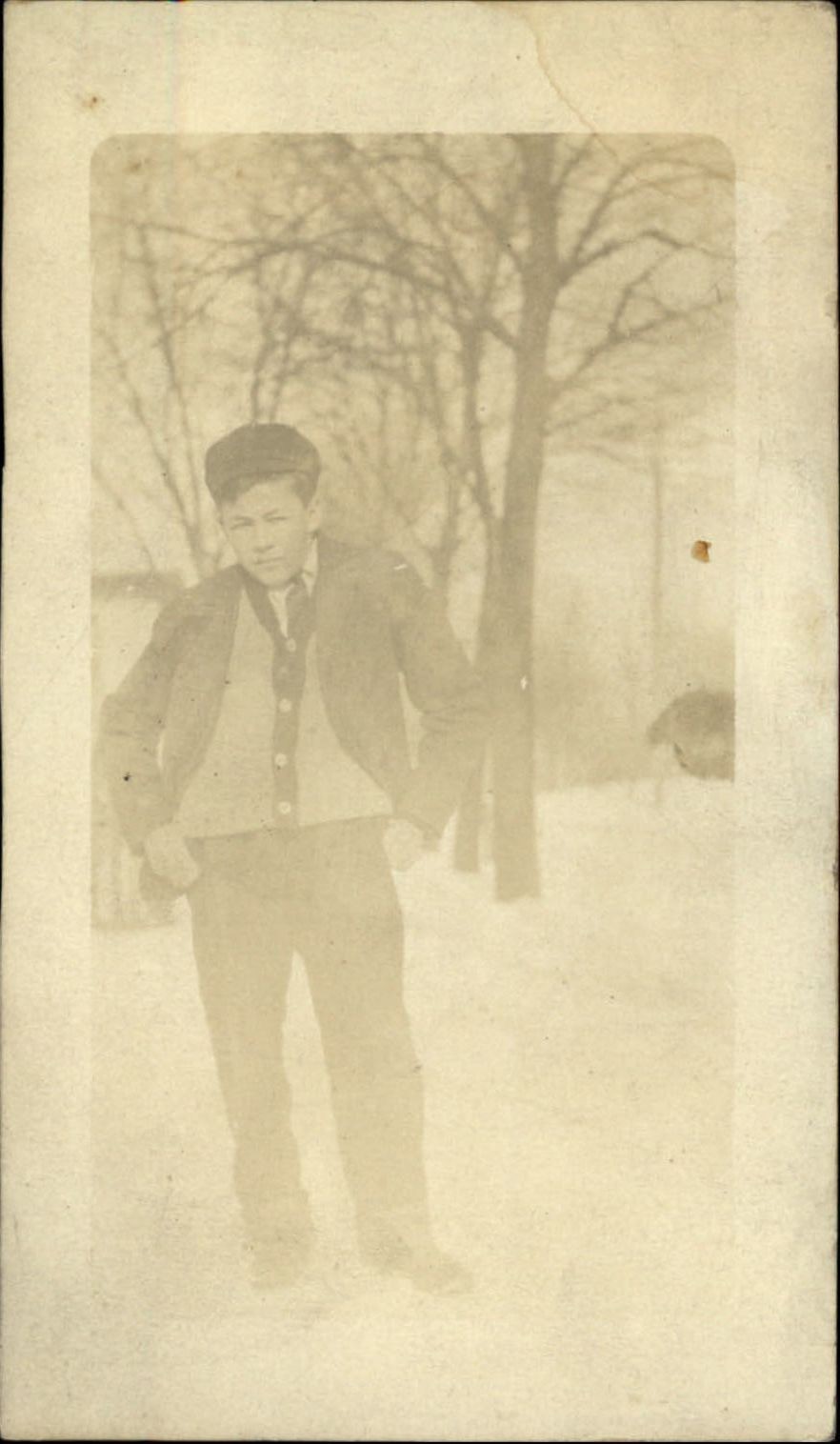 RPPC Tough guy ~ What Are You Looking At? ~ 1904-1918 AZO real photo postcard