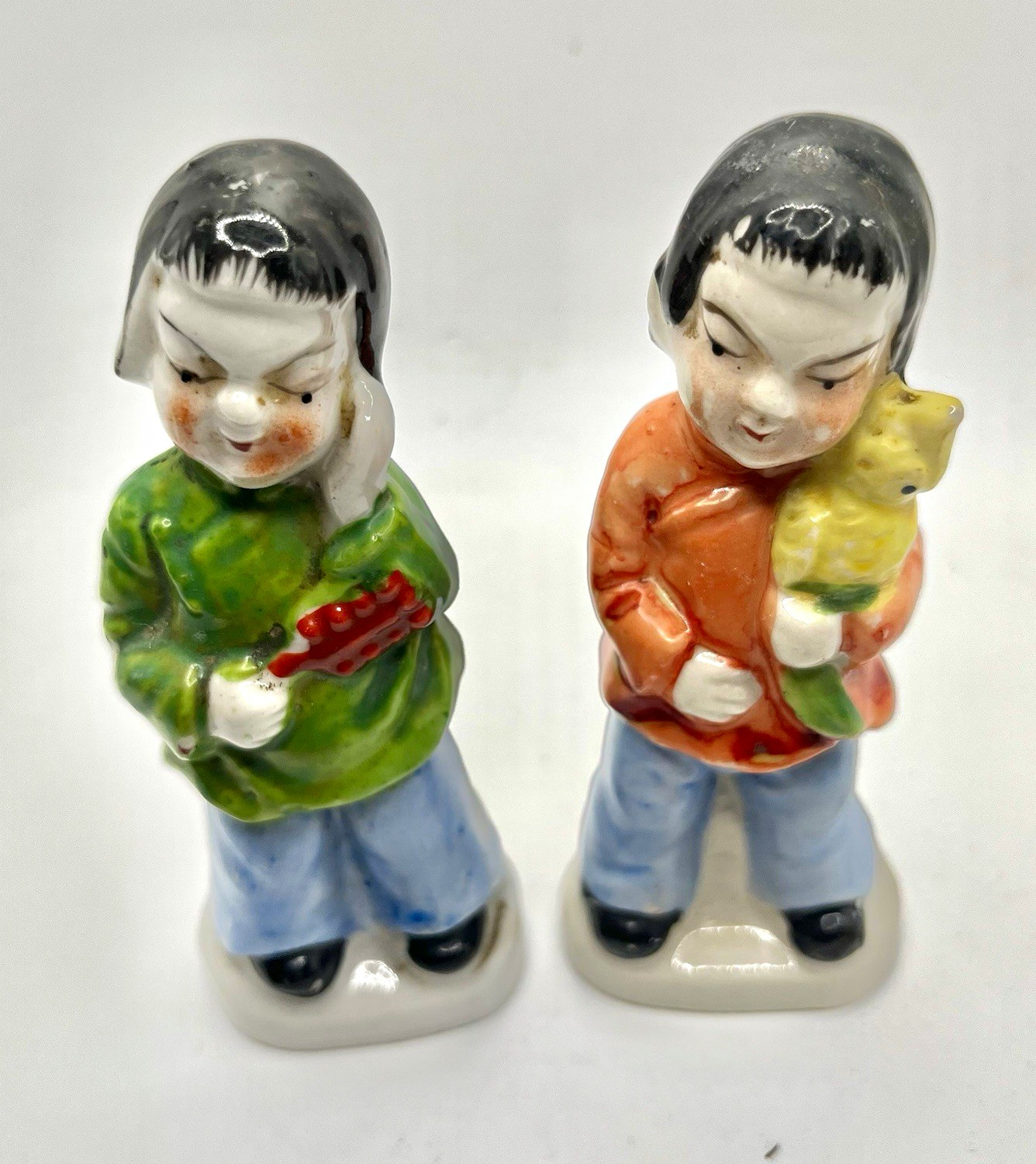 Vintage Occupied Japan Porcelain Pair Child Figurines Boy Girl Japanese ceramic