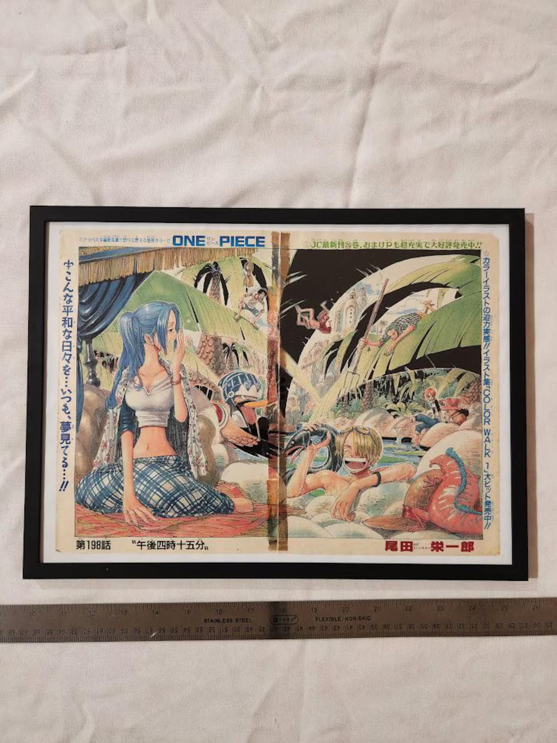 Vintage Framed 2001 One Piece 198 Shonen Jump Poster - toonami - Anime manga