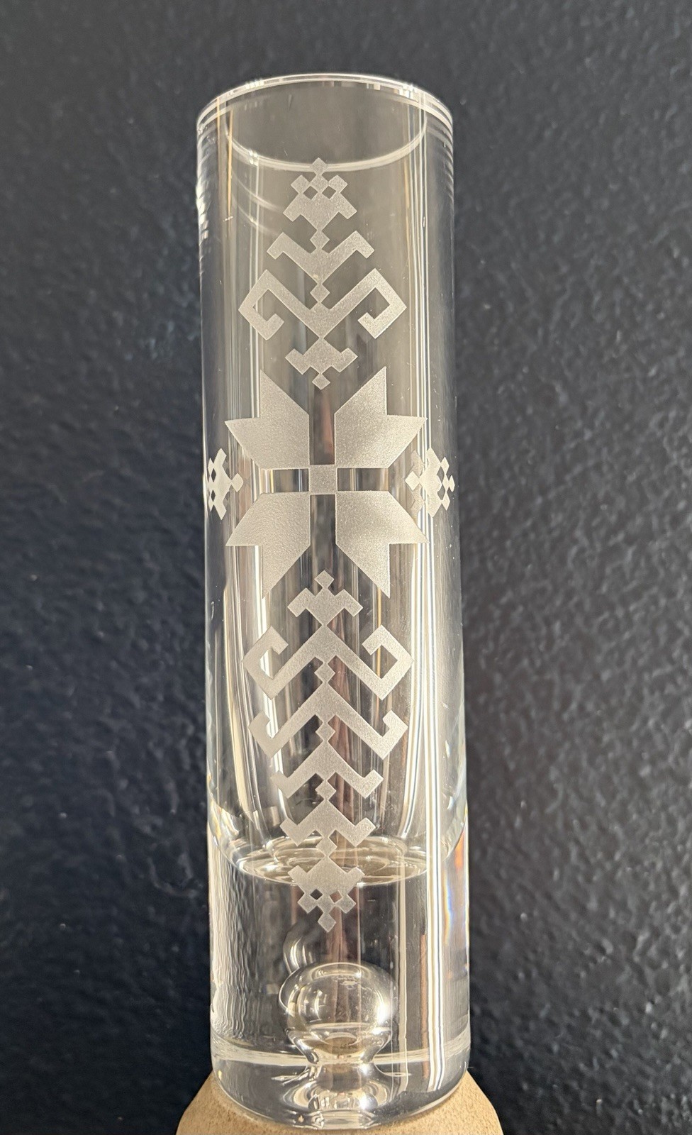 ORREFORS Zaza Cylindrical Crystal Vase, Helén Krantz-Designed, 1990s, Signed