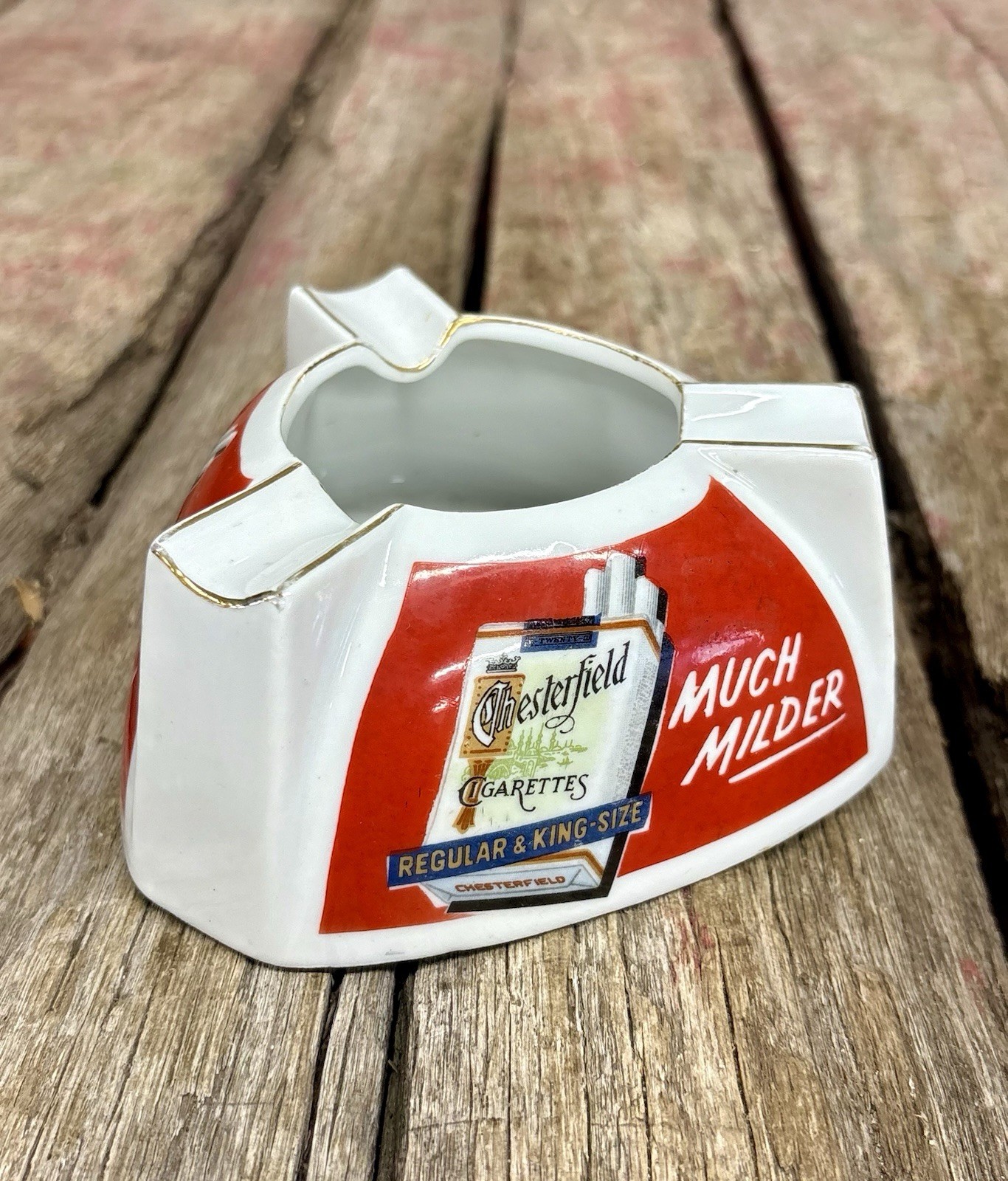 Vintage Chesterfield Cigarette Porcelain Advertising Ashtray Wako China Japan