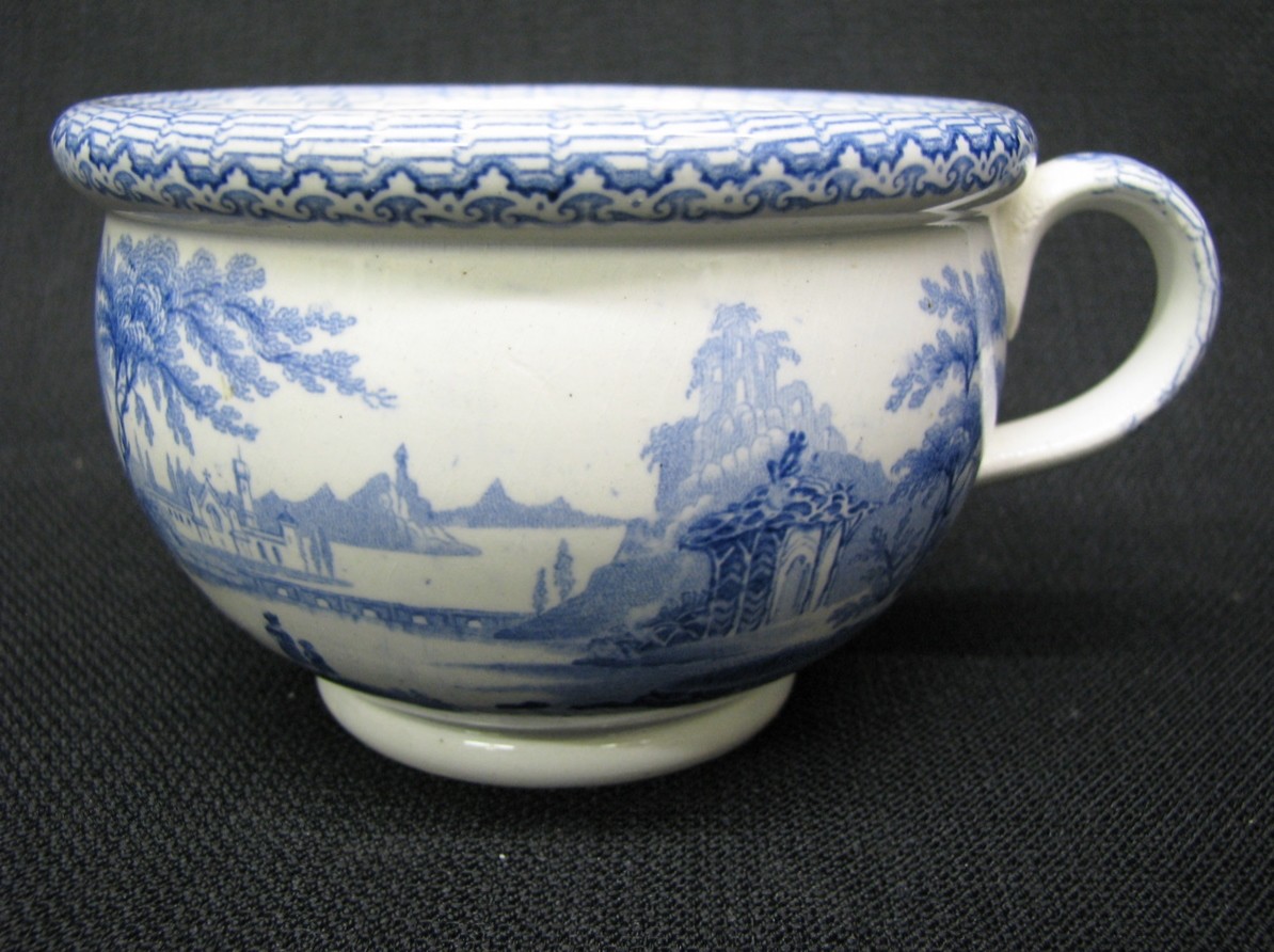 Rare 19th Century Child\'s / Toy Staffordshire Blue Transferware Chamberpot; 1840