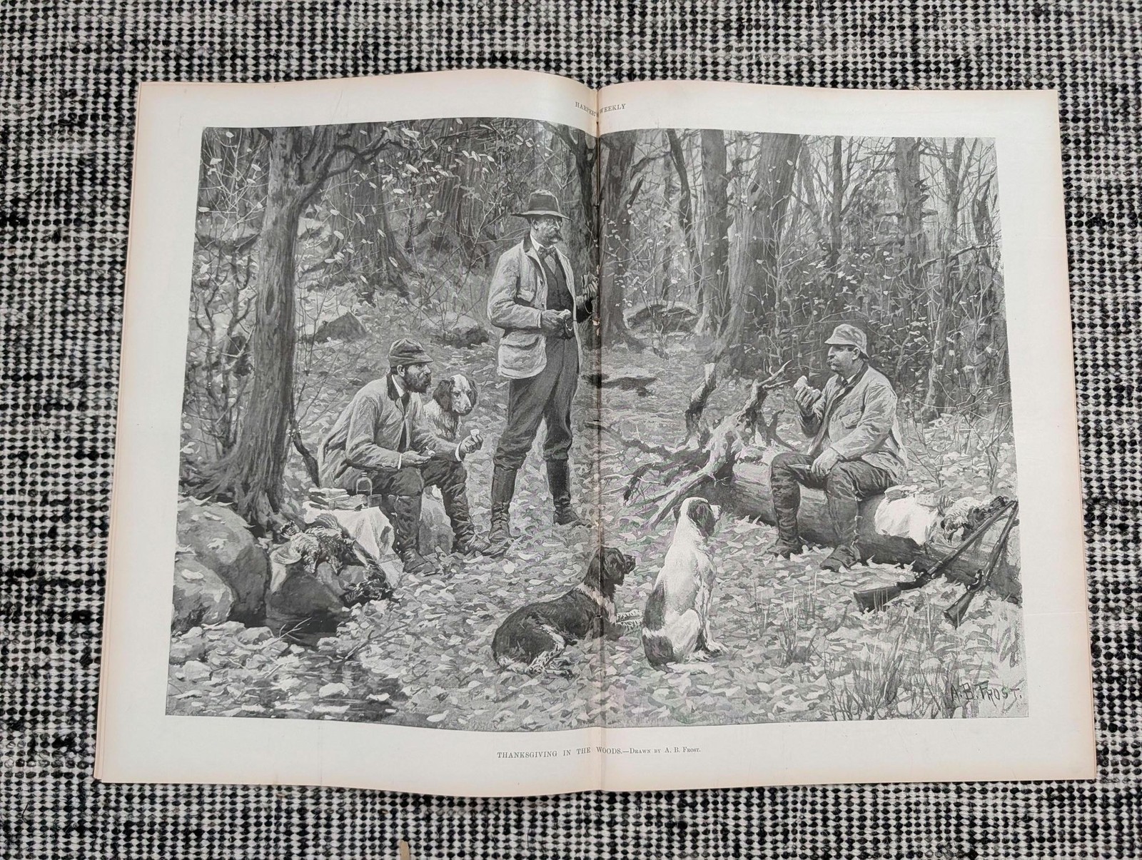 1896 Remington Indians Thanksgiving, A.B. Frost Centerfold Rogers Bronzes Nov 28