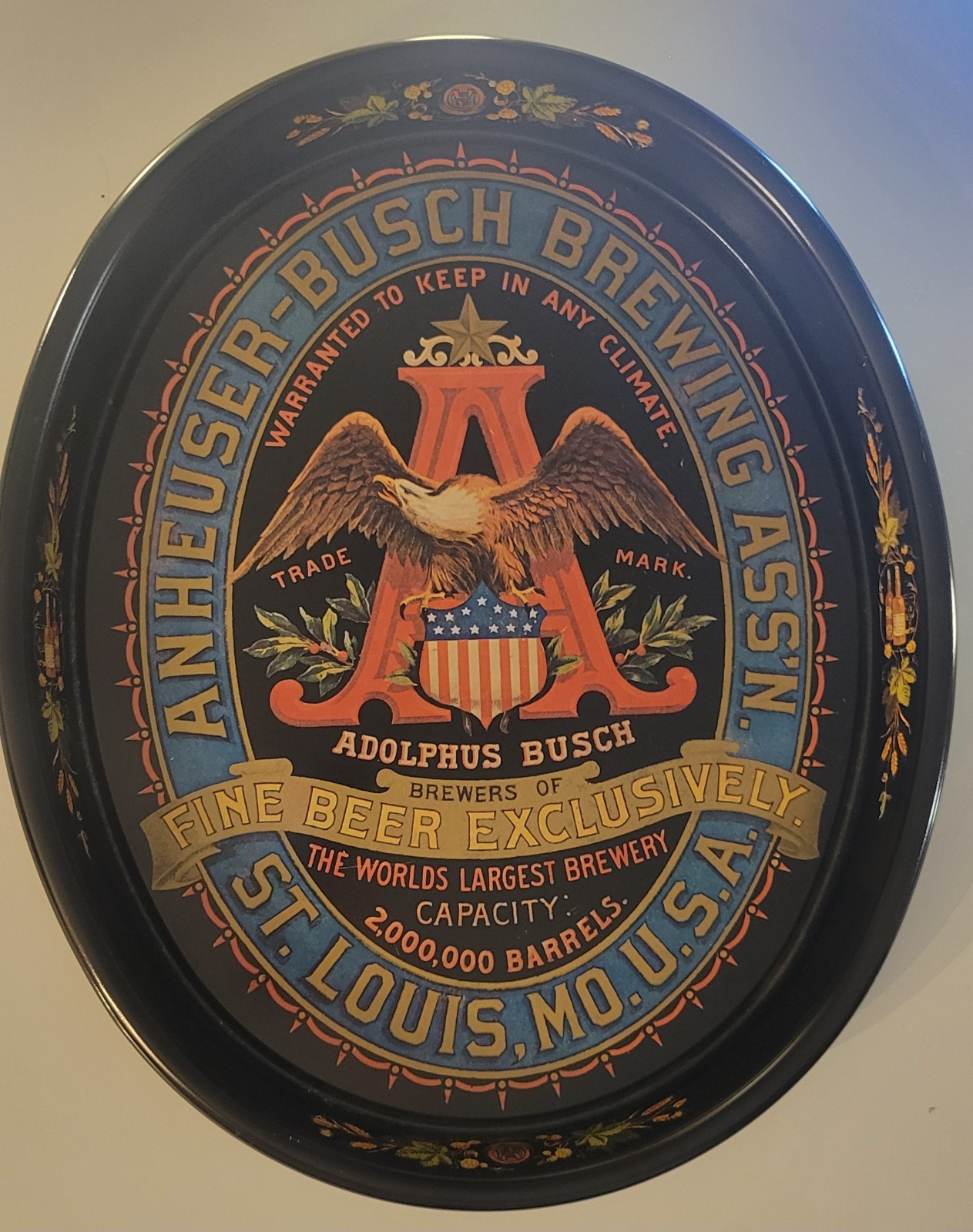 Anheuser-Busch St. Louis, MO Serving Tray-  Official Product - Large