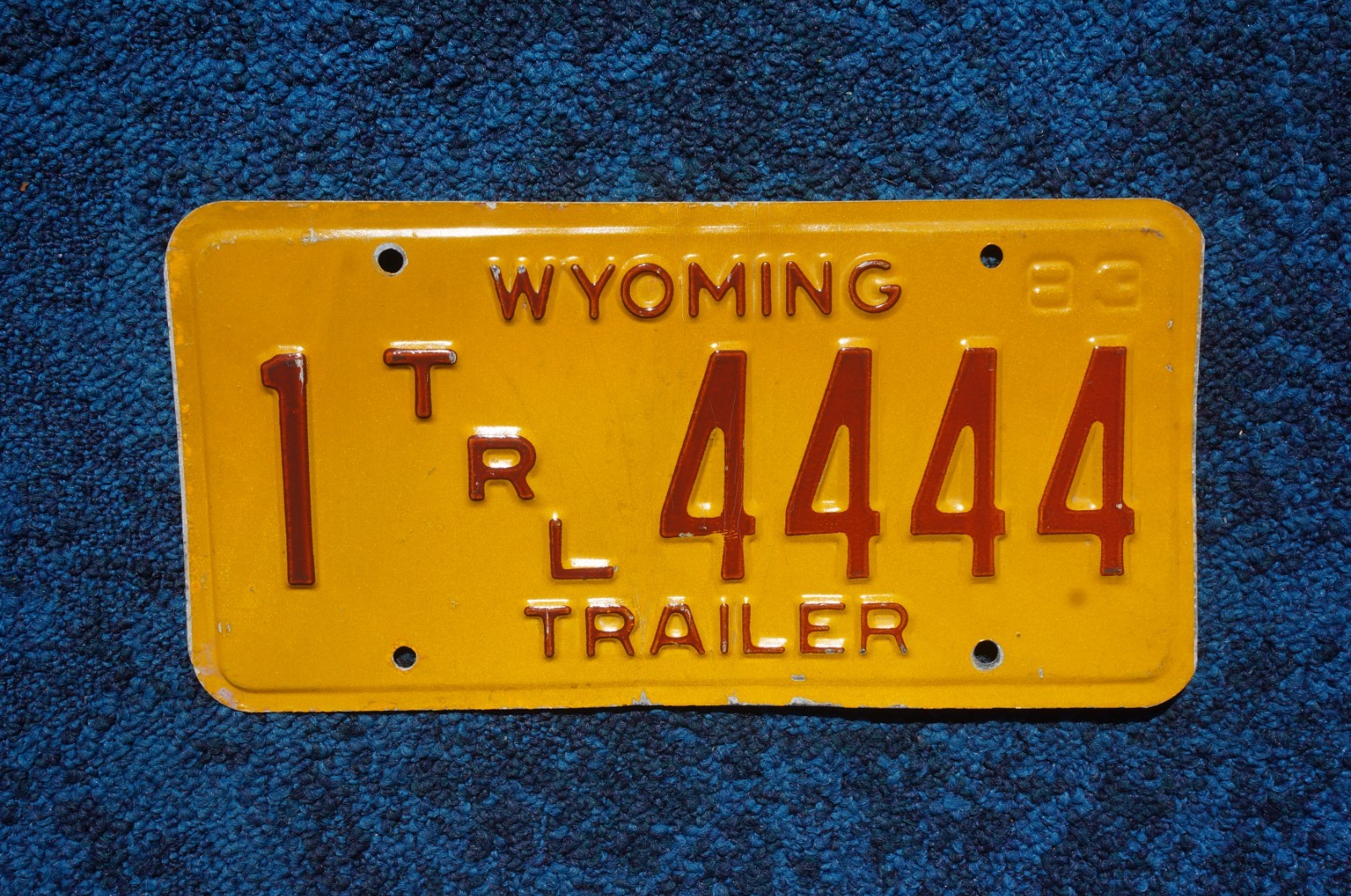 1983 Wyoming License Plate # 1 - 4444 1983 Wyoming License Plate # 1 - 4444