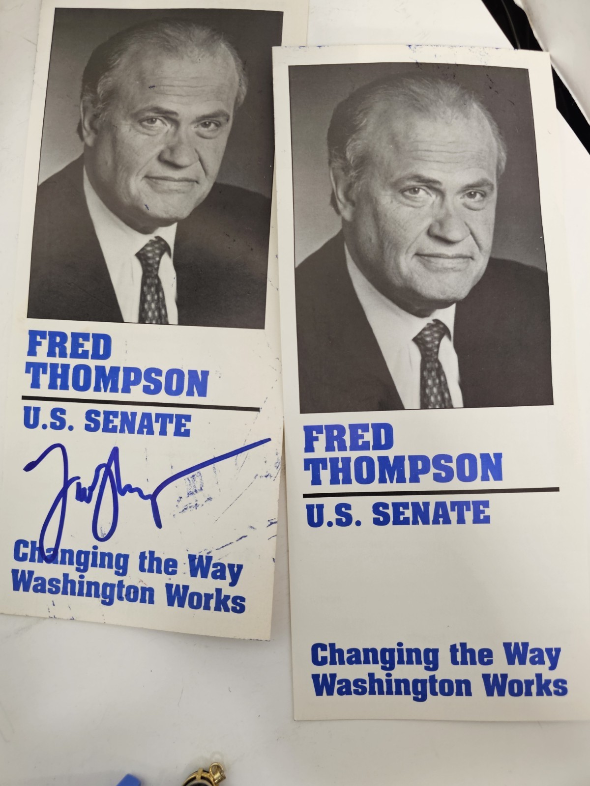 Fred Thompson Autographed Political Sample Tennessee