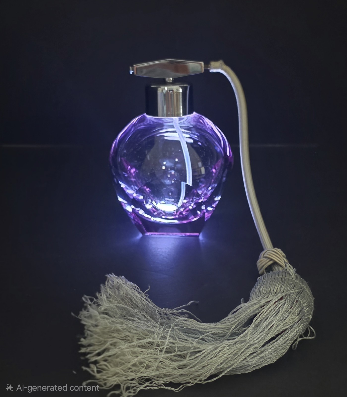 Vintage Moser Alexandrite Neodymium Glass Perfume Bottle Atomizer - Signed