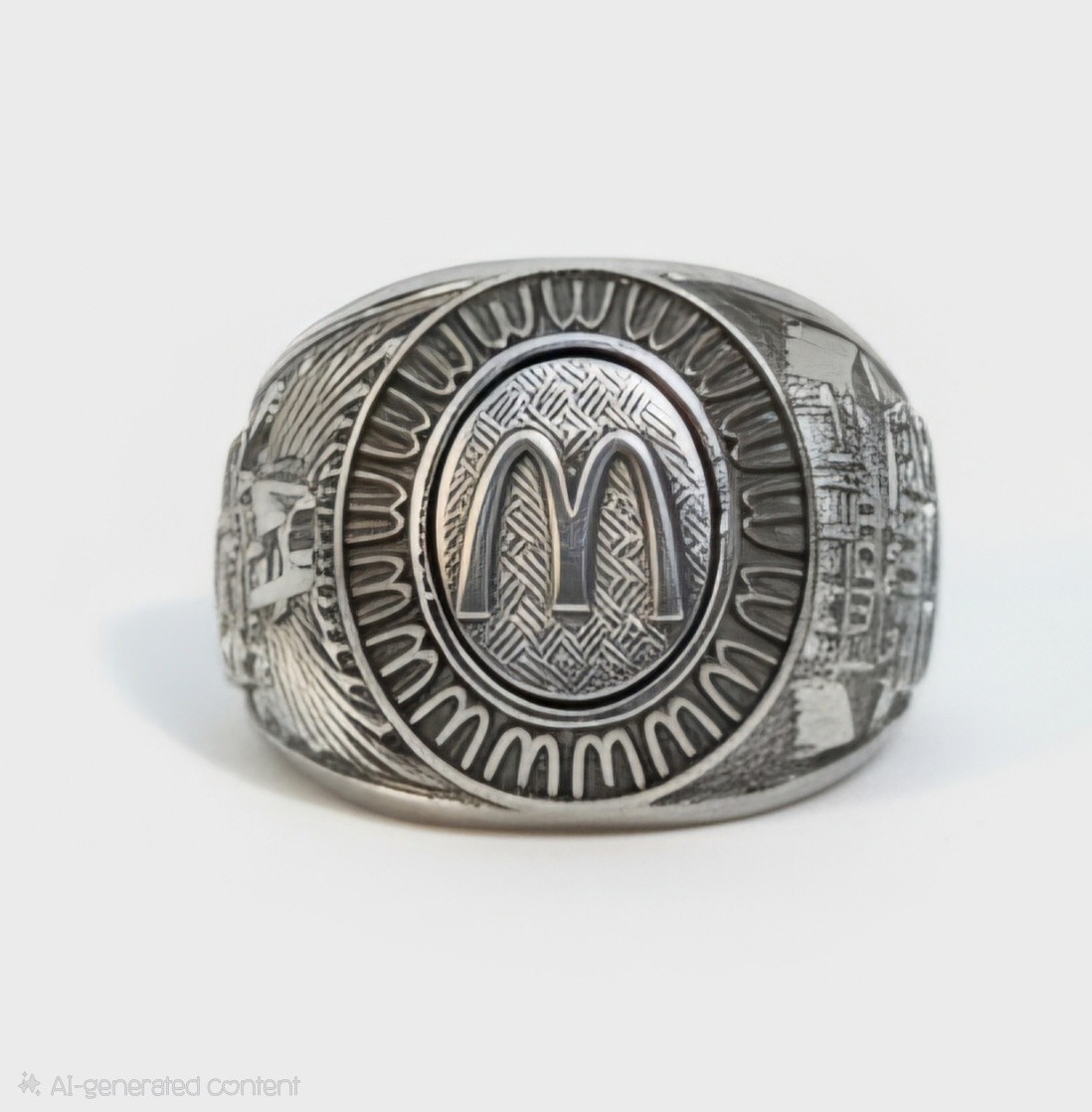 70\'s Vintage USA Balfour McDonald\'s Stainless Steel Ring, Size 12.5 Collector 