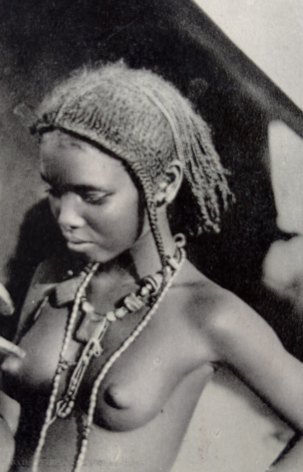 Africa, portrait of woman, nude, nude, original silver print, approx. 1920