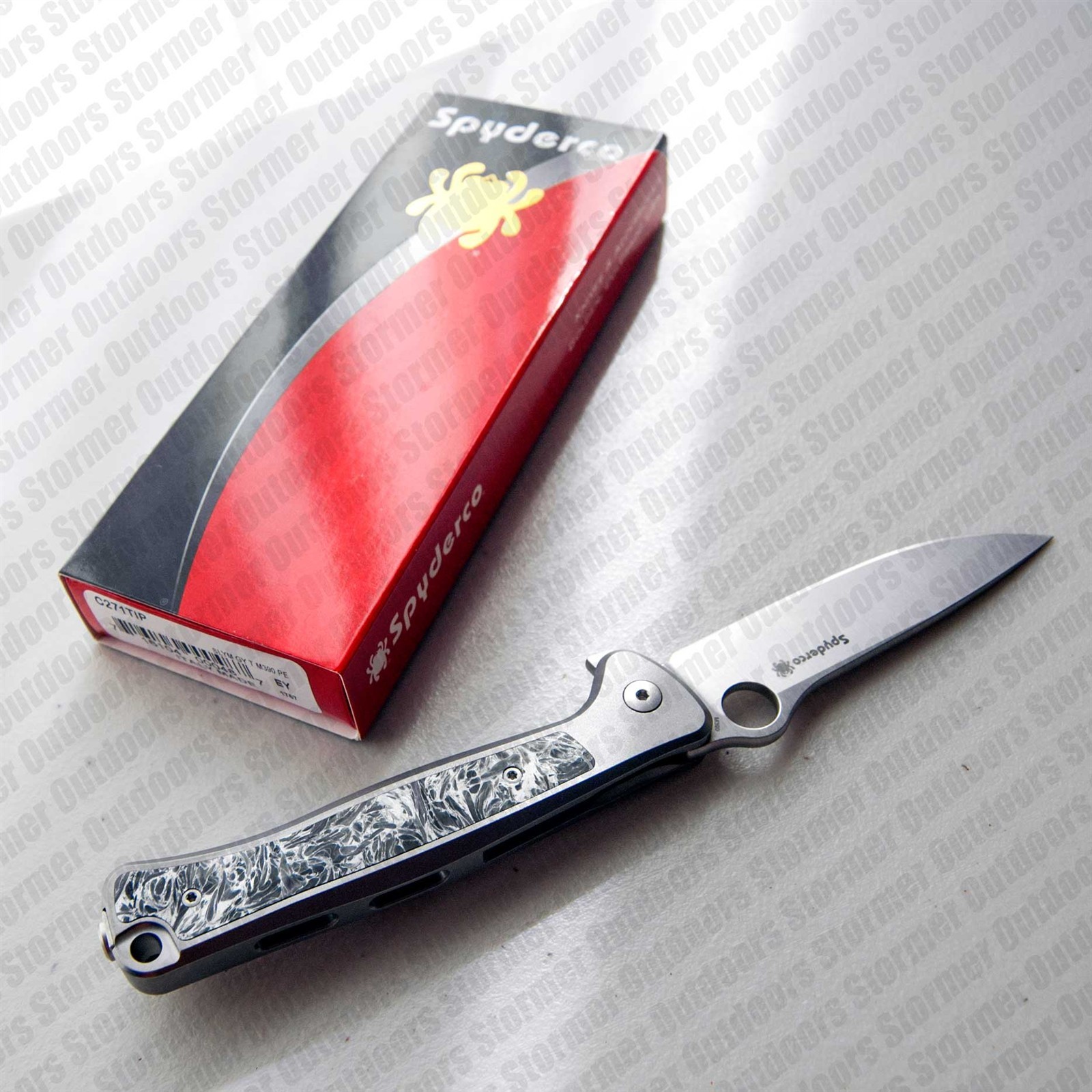Spyderco SLYM Folding Knife M390 Steel Titanium/Carbon Fiber Handle C271TIP