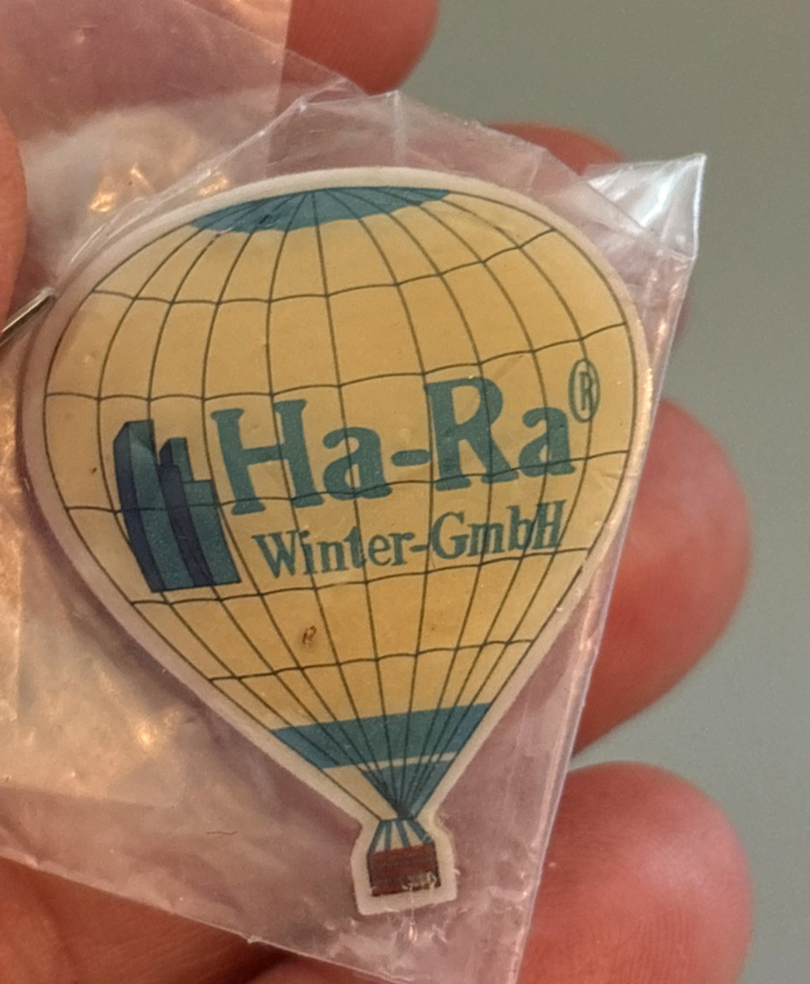 Vintage Ha-Ra Winter-GmbH Hot Air Balloon Advertising Lapel Hat Pin Germany