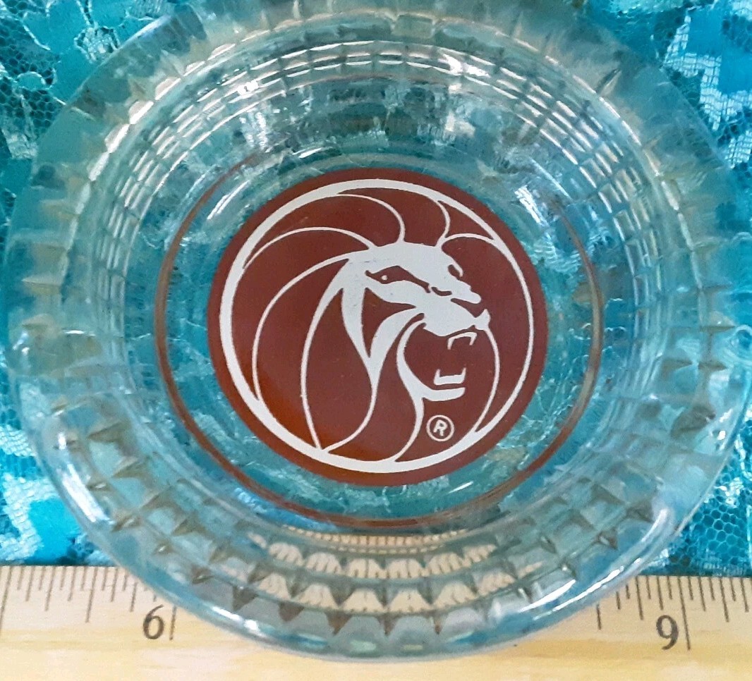 Vintage Las Vegas Casino Memorabilia - MGM Grand Ashtray - Glass Defect