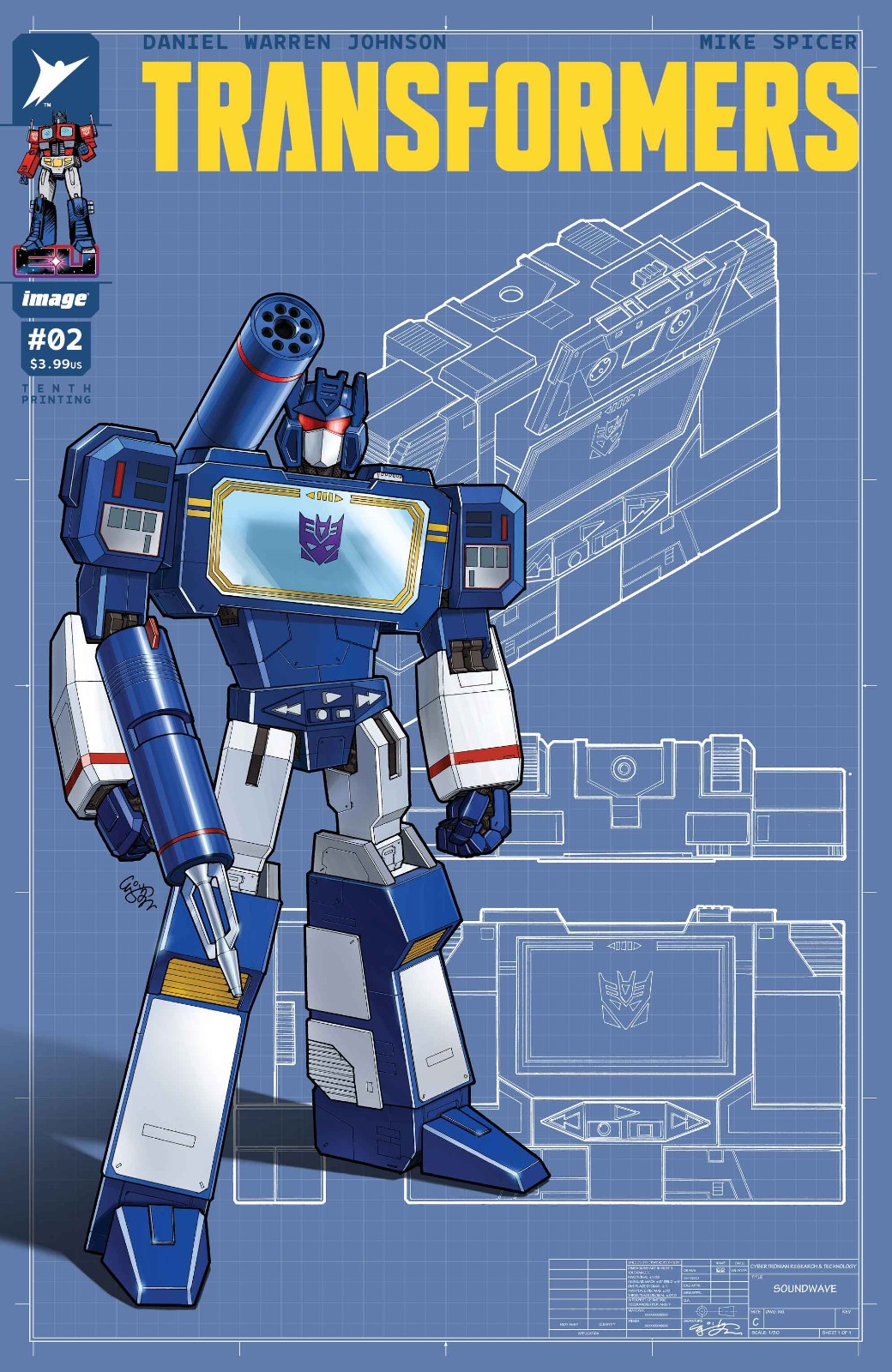 TRANSFORMERS #2 (EJ SU SOUNDWAVE 10TH PRINT VARIANT) COMIC BOOK ~ IMAGE SKYBOUND