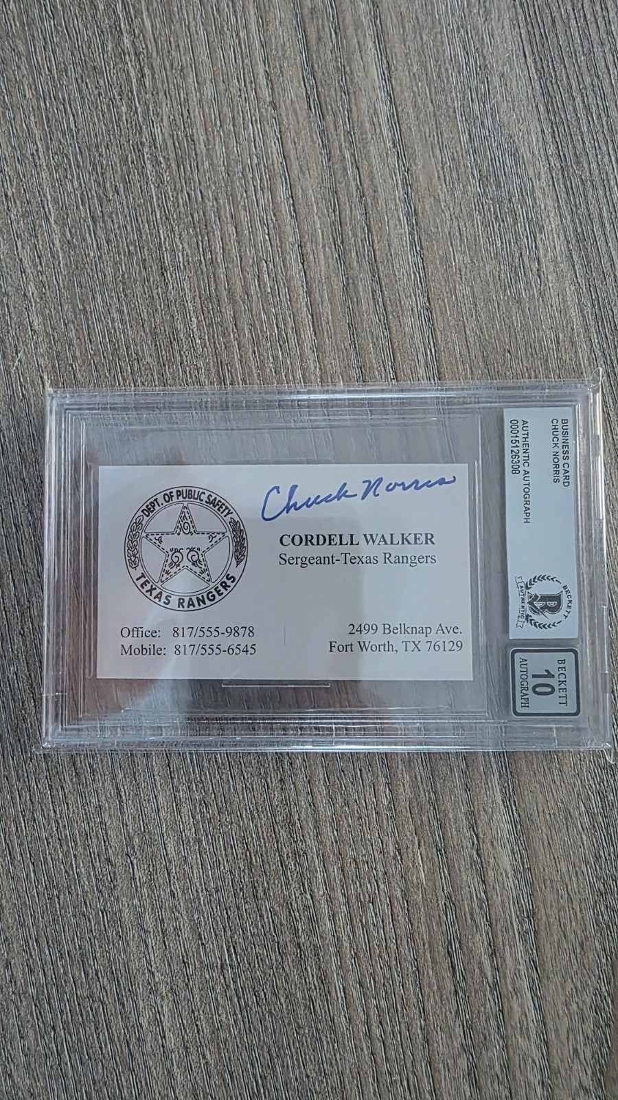 Chuck Norris Signed Autograph Walker Texas Ranger Series Business Card