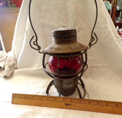 Vintage Dressel Arlington N.J. Frisco Lantern w/Red Frisco Glass Vintage Dressel Arlington N.J. Frisco Lantern w/Red Frisco Glass
