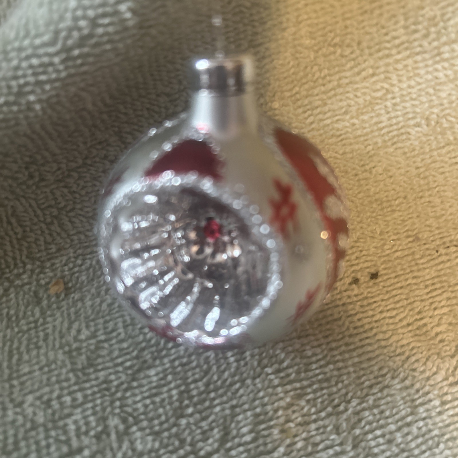 Vintage Mini Hand Blown Glass Indent Christmas Ornament ~ 2\