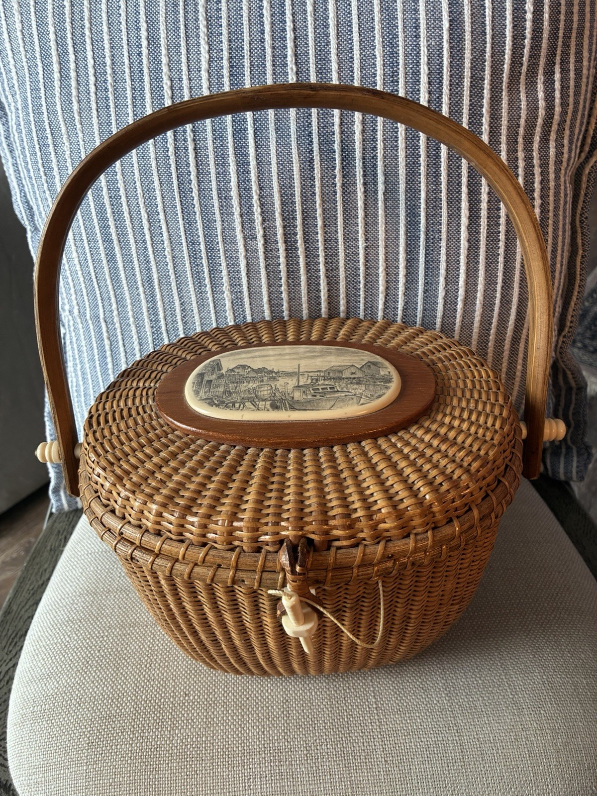 Rare Farmum Nantucket Basket Purse (signed)