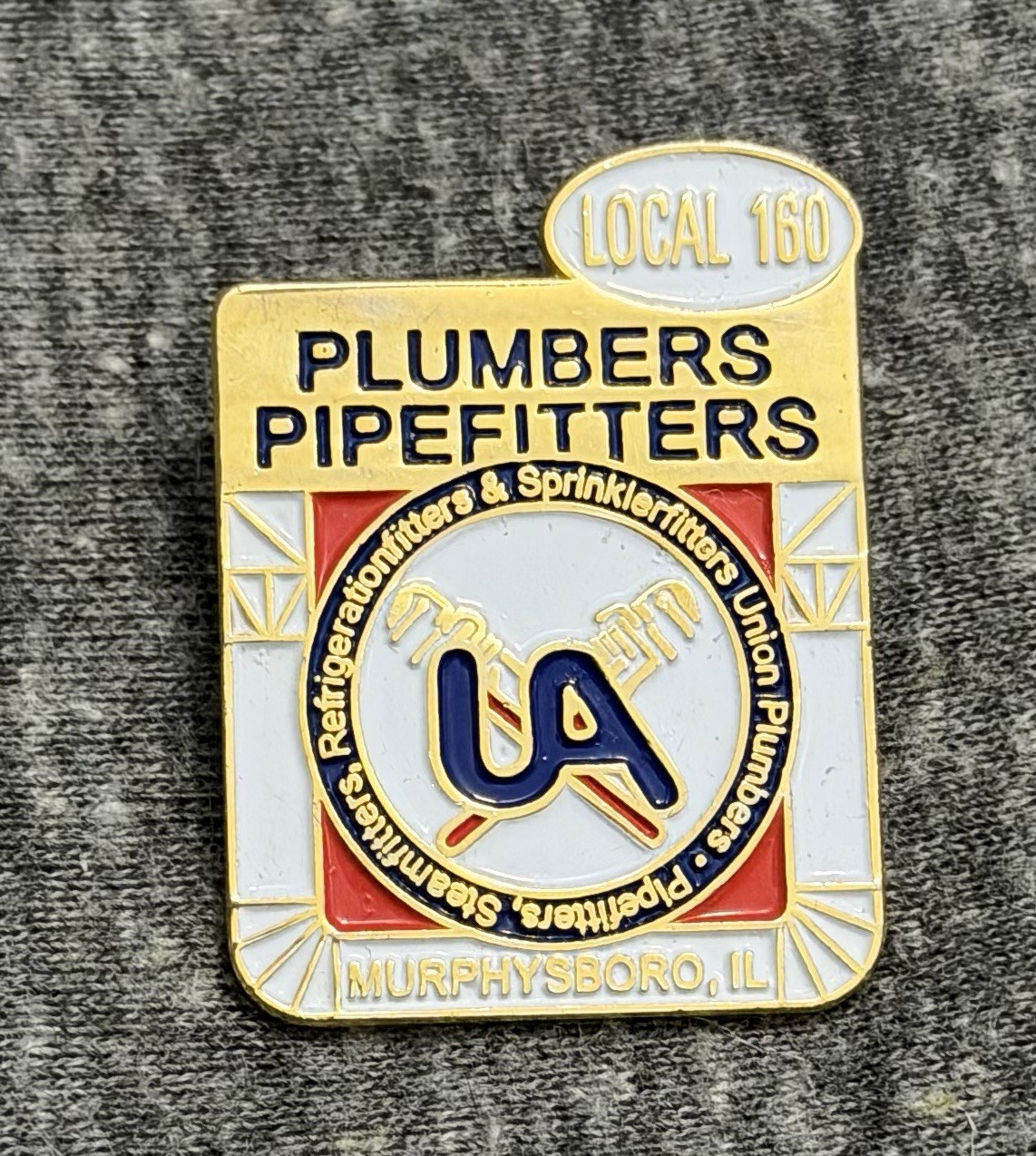 VTG UA Local 160 Pin Murphysboro Illinois Plumbers Pipefitters Steamfitters