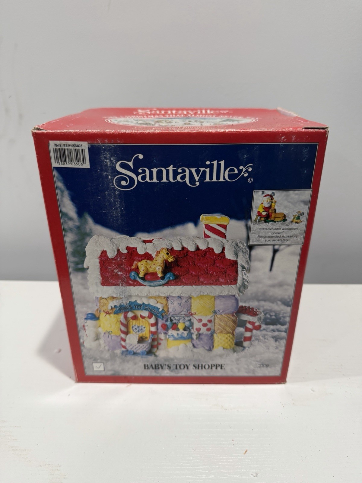 Vintage 1999 Flambro Santaville Baby's Toy Shoppe Village Box Booklet Lot