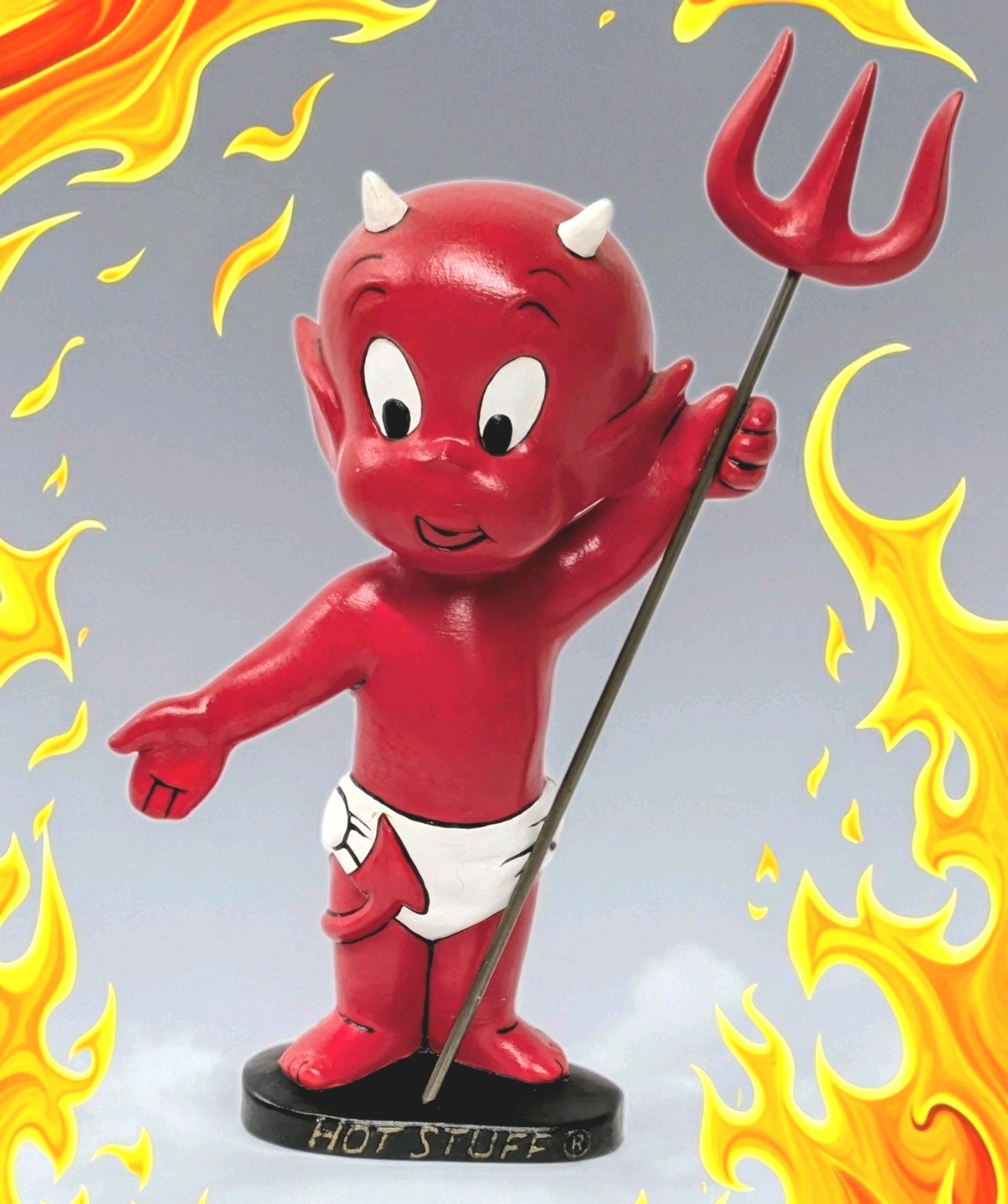 Vintage HOT STUFF LITTLE RED DEVIL Harvey Famous Cartoons Ceramic Figurine 