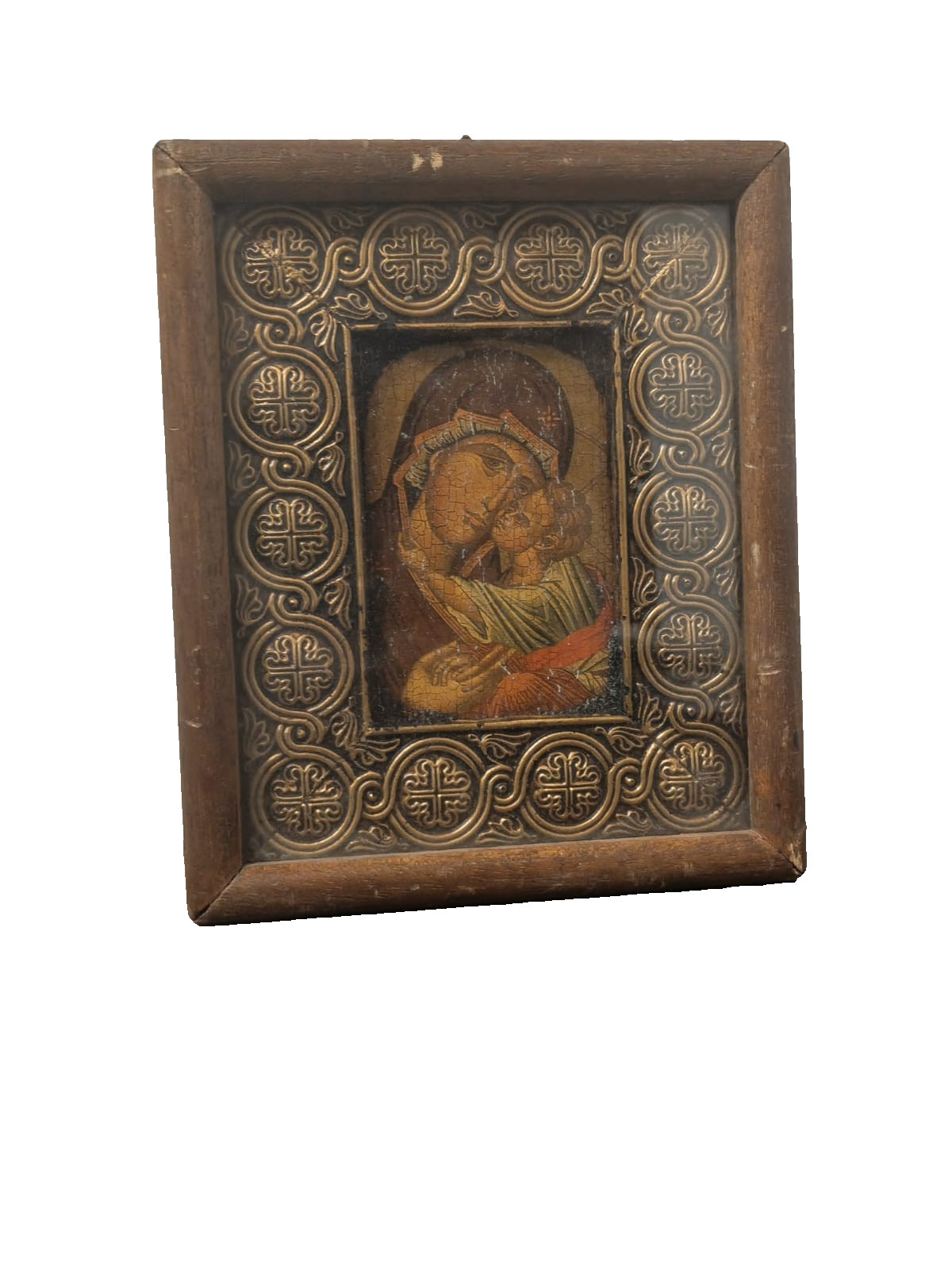 Vintage Madonna and Child Religious Icon Ornate Decorative Wall Plaque Vintage Madonna and Child Religious Icon Ornate Decorative Wall Plaque