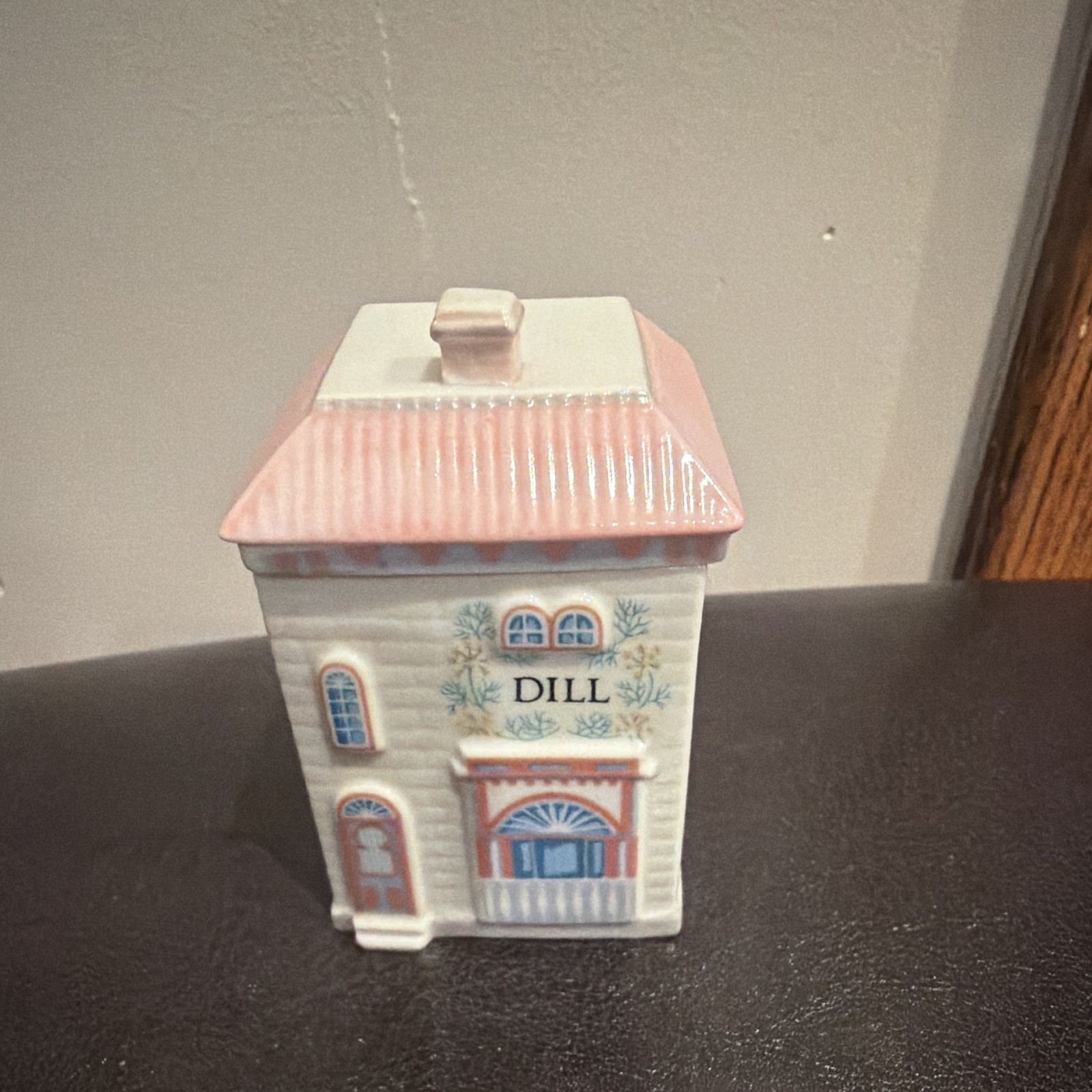 Lenox Spice Village Dill Spice Jar, Vintage 1989 Porcelain Lenox Spice Village Dill Spice Jar, Vintage 1989 Porcelain