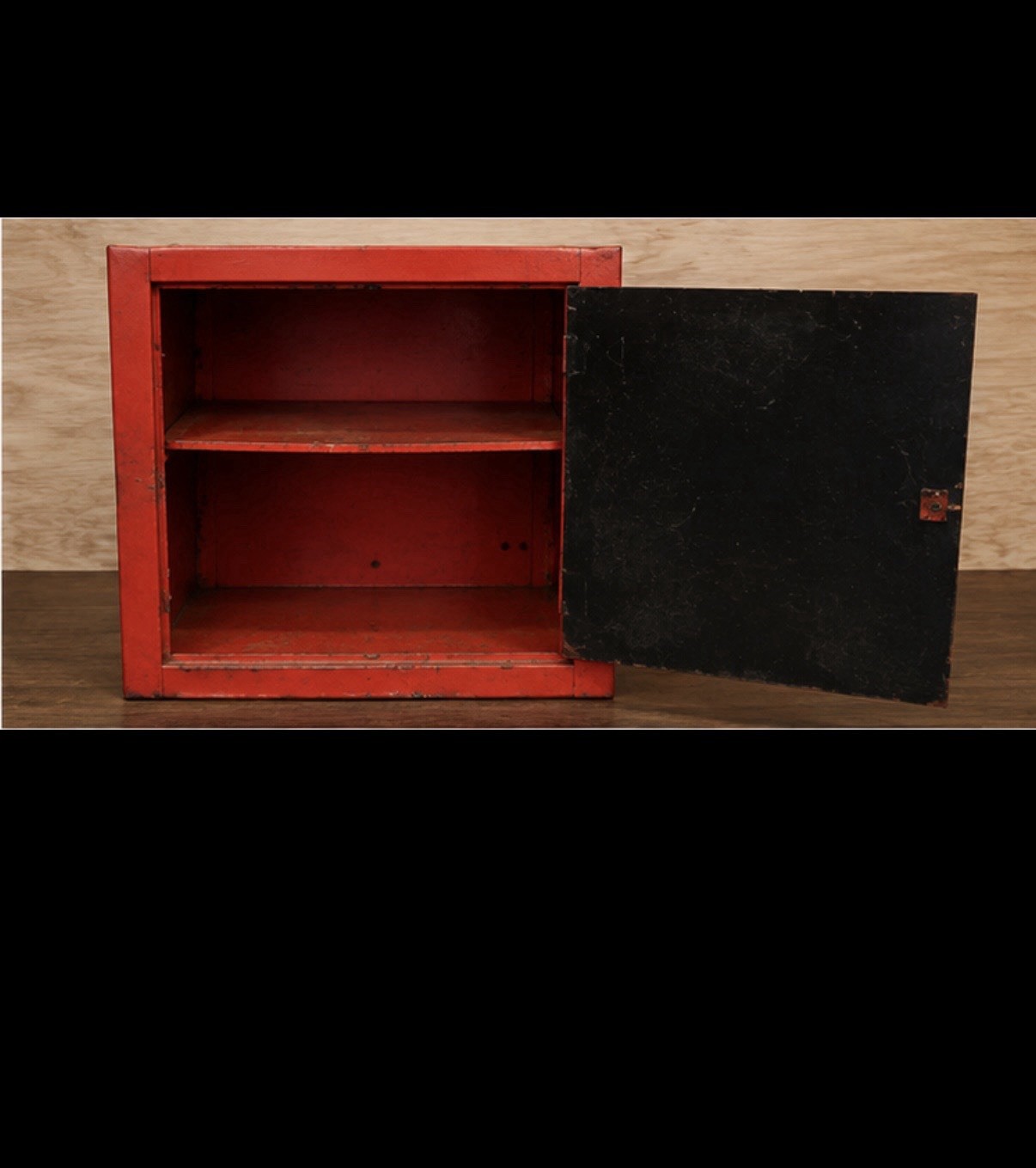 Vintage Alltrade Red Black Metal Tool Storage Cabinet Garage Workshop