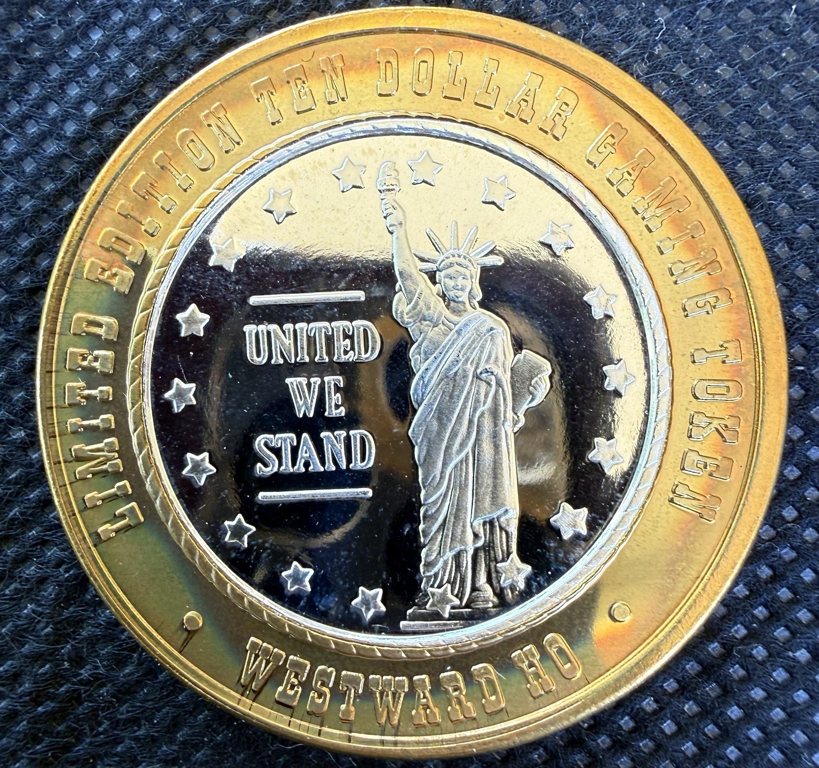 ⭐️WESTWARD HO UNITED WE STAND CASINO Limited Edition 999% .6 Oz Pure Silver StrK ⭐️WESTWARD HO UNITED WE STAND CASINO Limited Edition 999% .6 Oz Pure Silver StrK