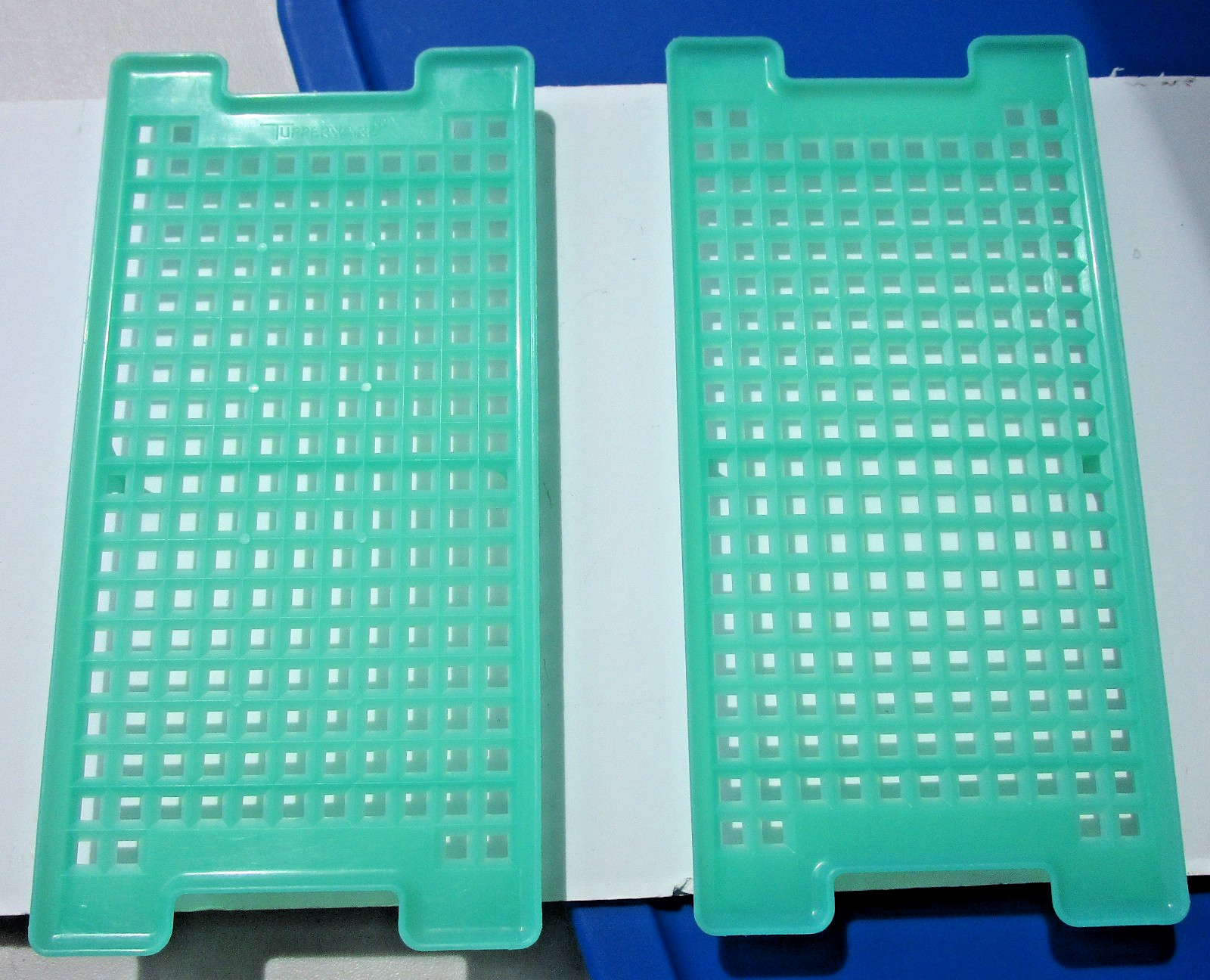 Lot of 2 Vintage Tupperware Green Crisper Keeper Grid Tray Insert 756