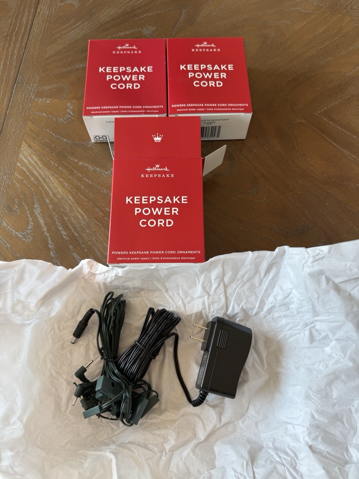 3 Hallmark KEEPSAKE POWER CORD 7 Ornaments Power Supply Adapter 2017-2024 New