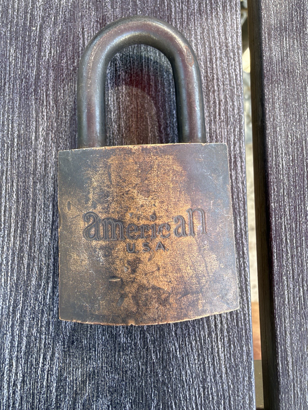 Vintage Brass American USA Padlock.  No Key 