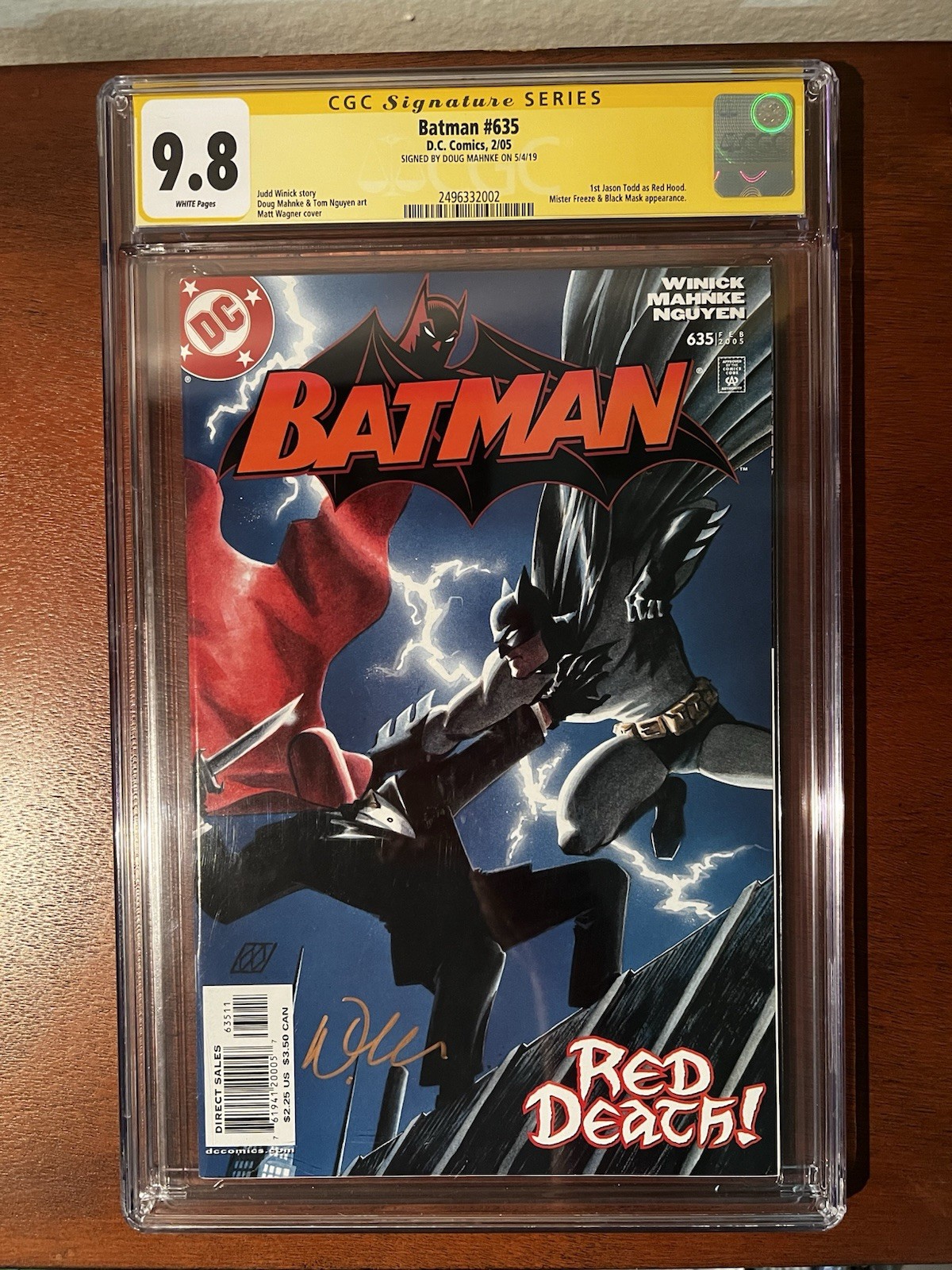 Rare DC Comics Batman #635 CGC 9.8 2005 SS Signed Mahnke 1st Jason Todd Red Hood