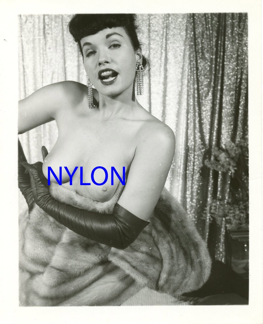 RARE BETTIE PAGE VINTAGE 1950's 4 x 5 PHOTOGRAPH BY ALLEN COBERT