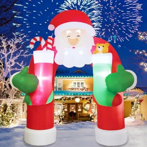 11FT Giant Christmas Inflatables Santa Claus Archway Outdoor Decorations 11FT Giant Christmas Inflatables Santa Claus Archway Outdoor Decorations