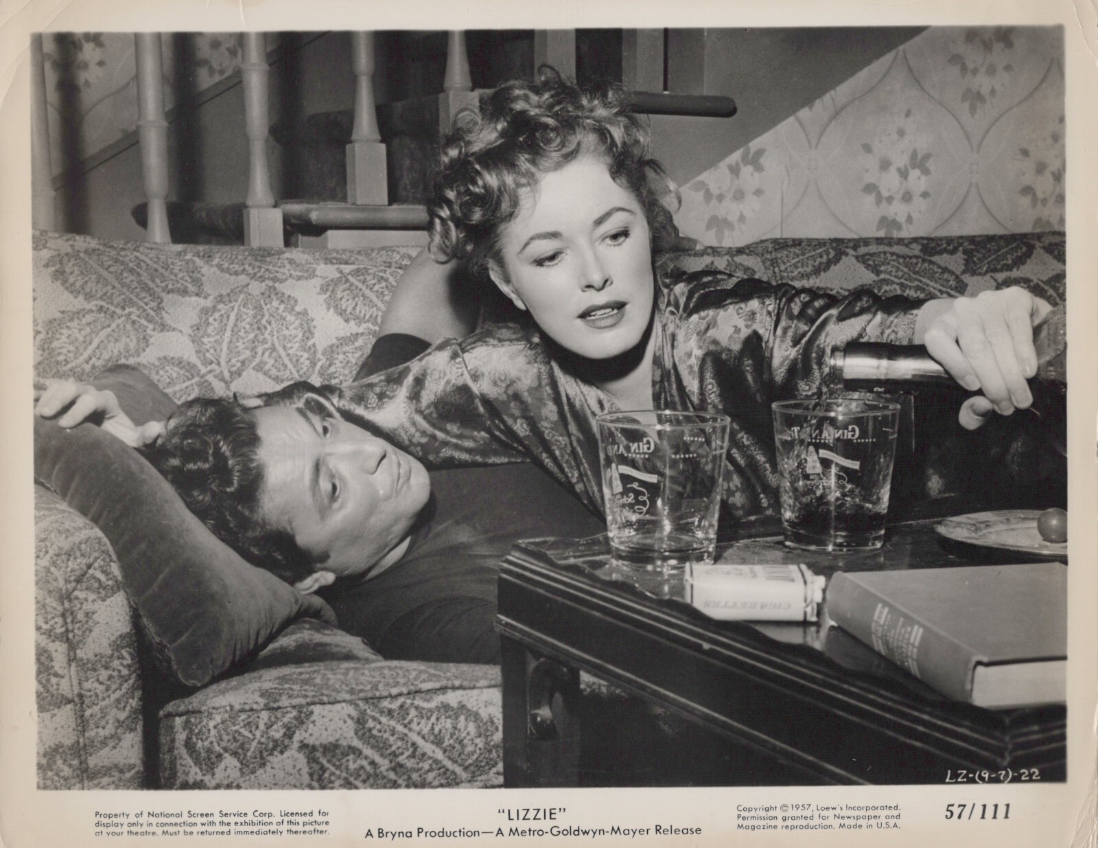 Ric Roman + Eleanor Parker in Lizzie (1957)🌟🎬Original Vintage Photo 802