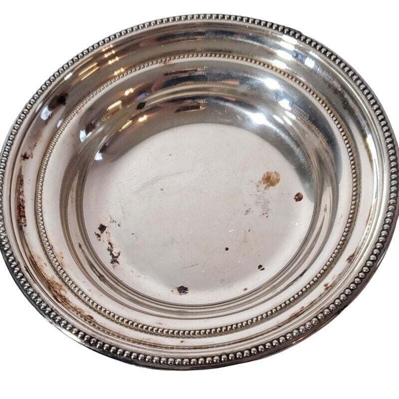 Towle Beaded Edge Silver Plate Dish #6665 7\