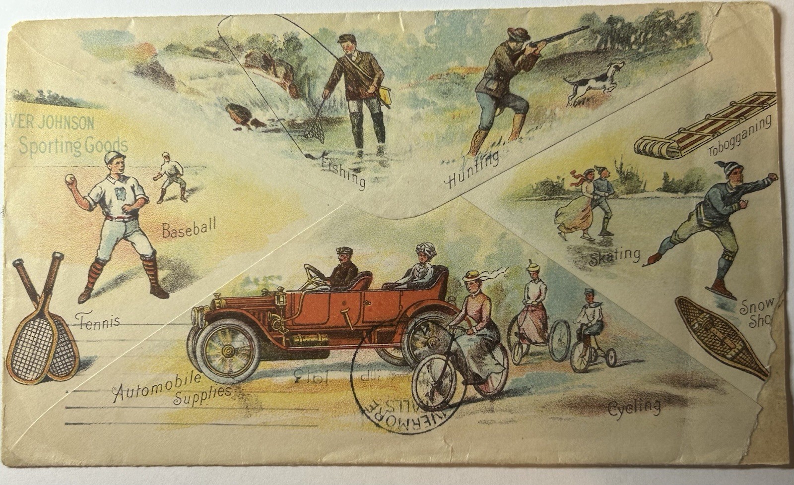 1913 Iver Johnson Sporting Goods Co. Illustrated Postmarked Envelope 1913 Iver Johnson Sporting Goods Co. Illustrated Postmarked Envelope
